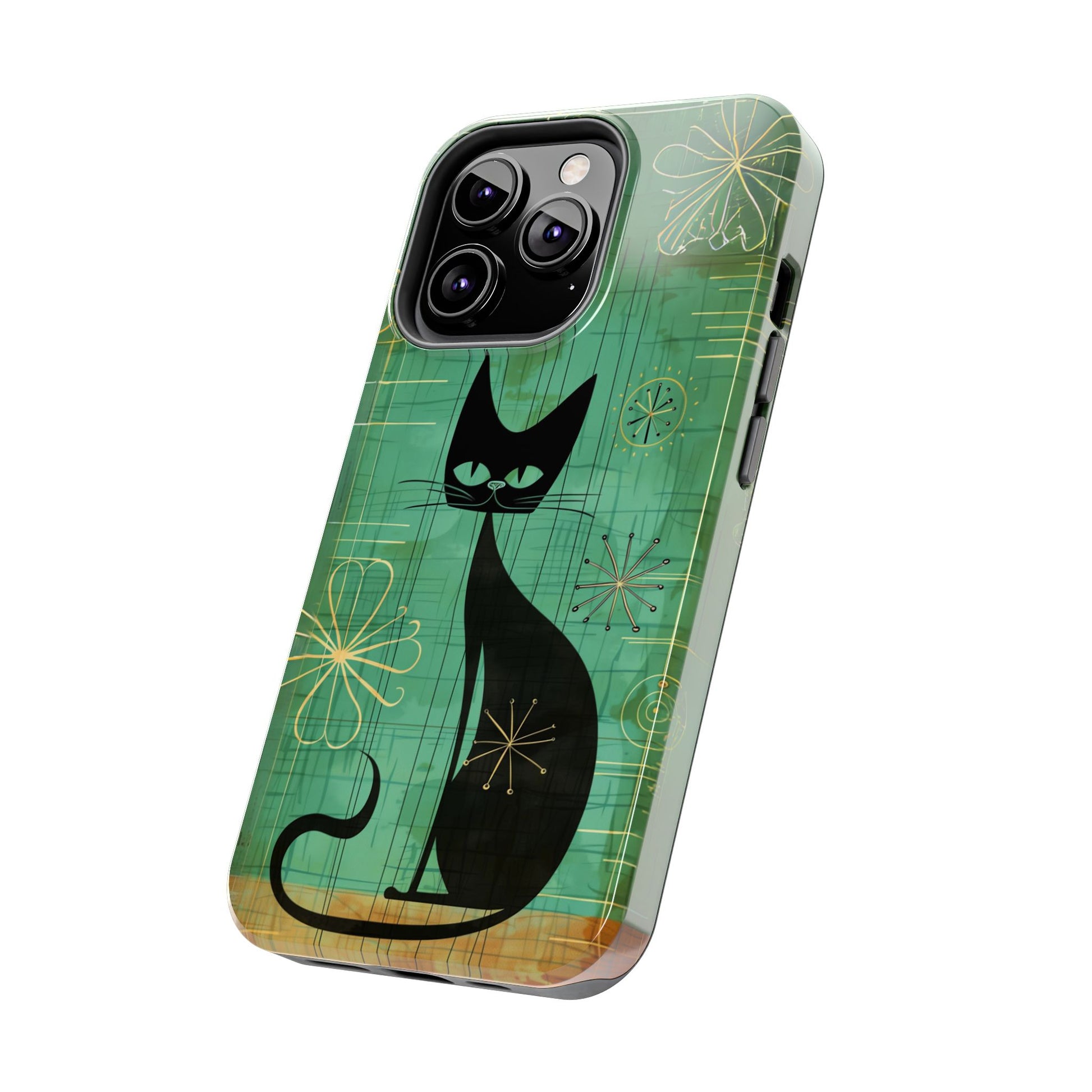 Mid-Century Modern Phone Case-Case, Mid Mod iPhone Case, Atomic Cats iPhone Case, Retro Chic Smartphone Cover, Unique Phone Case