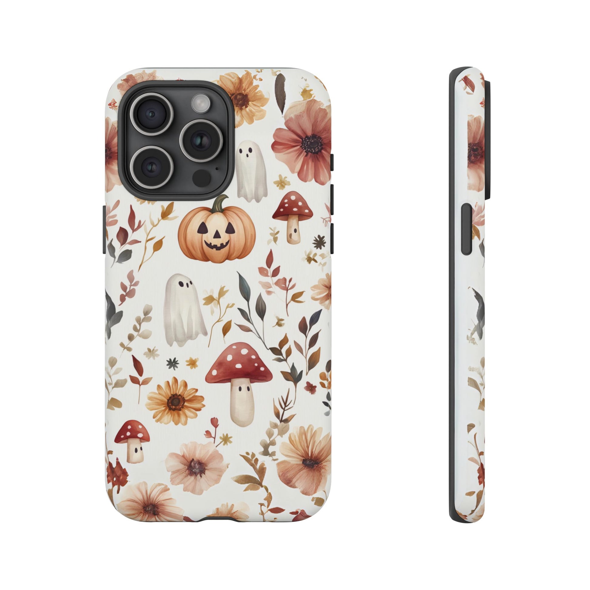 Cottagecore Fall Floral Phone Case for iPhone Samsung Pixel Autumn Pumpkin Tough Case iPhone 16 15 14 13 Pro Max