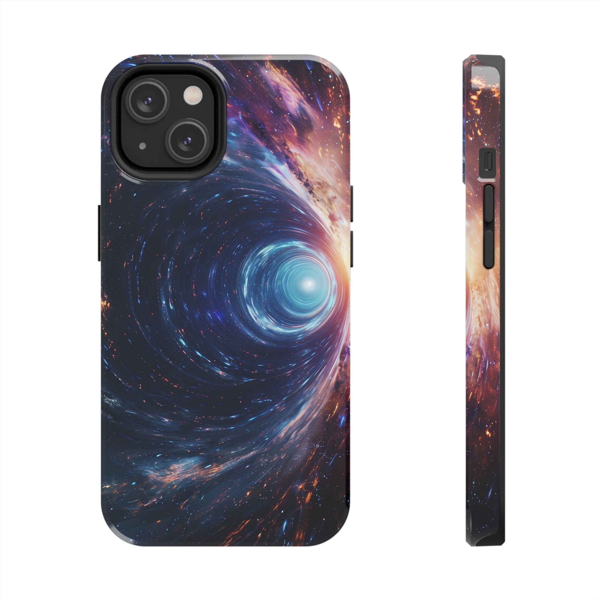 Geeky iPhone Case - Space Geek Case - Space Wormholes Phone Case - Cosmic Galaxy Cover with Futuristic Wormhole Design - Sci-Fi iphone Case