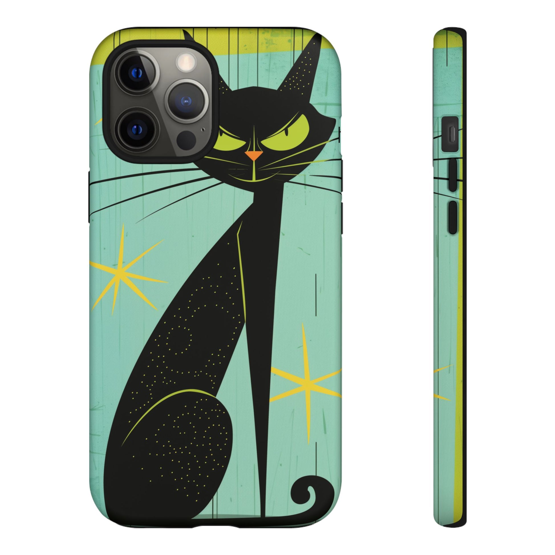 Mid-Century Modern Phone Case, Mid Mod Android Case, Atomic Cats Android Case, Retro Chic Smartphone Cover, Unique Artistic Phone Accessory