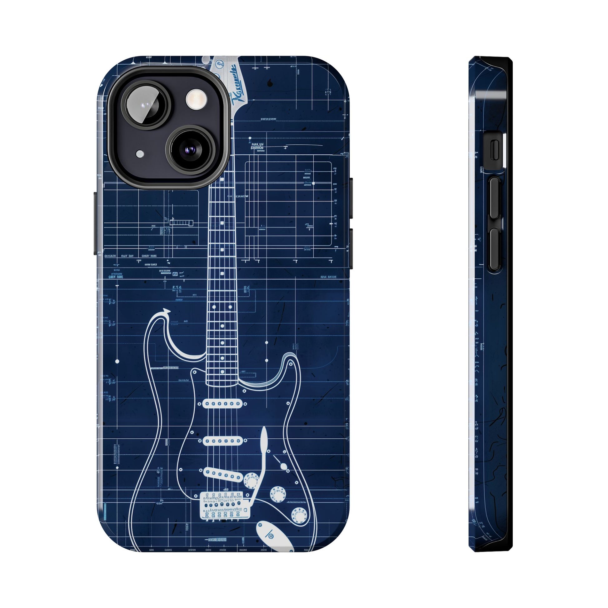 Guitar Phone Case, Guitar Blueprint iPhone Cover, Vintage Guitar Design, Custom iPhone Covers, Rock Music Phone Accessories, Musician Gift