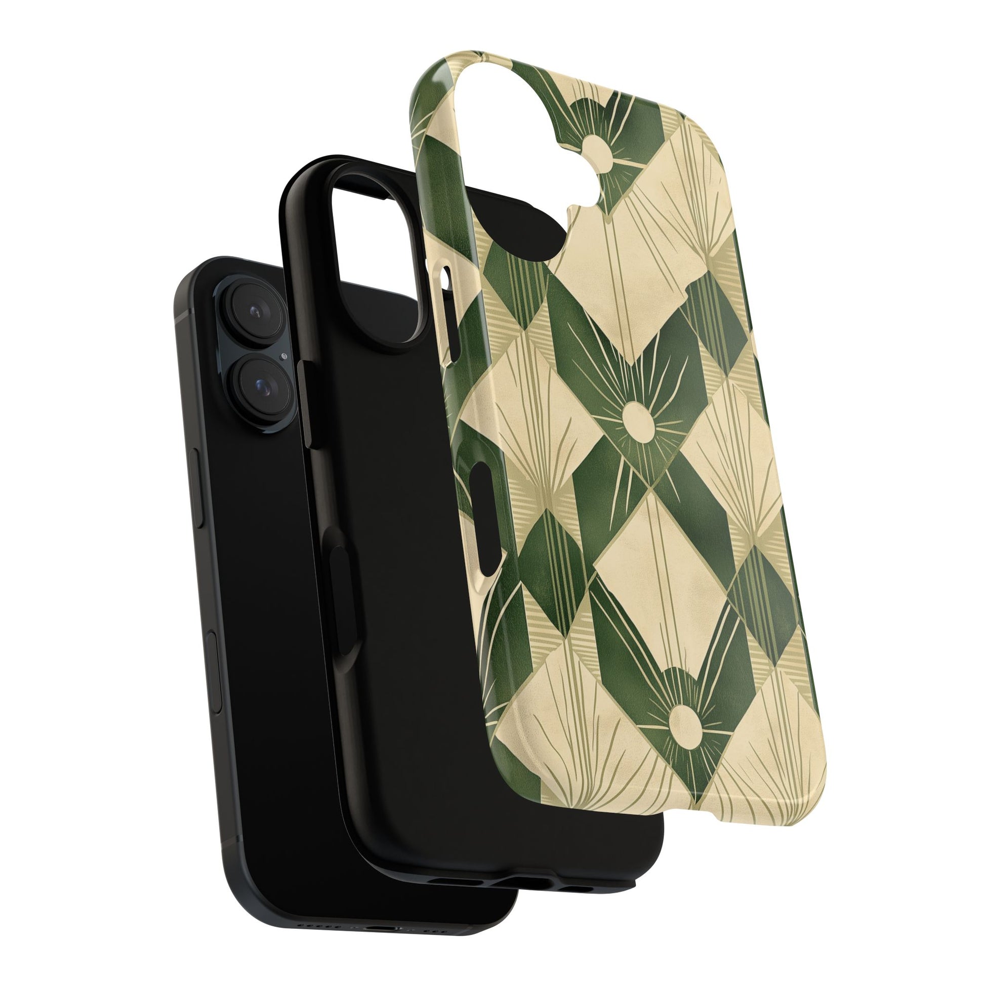 Frank Lloyd Wright Inspired Green Phone Case Geometric Stained Glass Art Deco Great Gatsby 13 14 15 16 iPhone Pro Max Galaxy Pixel