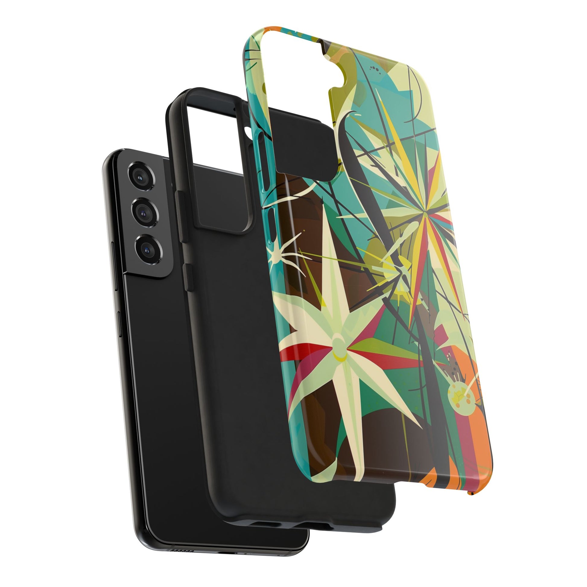 Mid Century Modern Star Design Phone Case, Earth Tone Colors, Retro Style Smartphone Cover, Vintage Phone Case, iPhone 14 Case, Apple iPhone