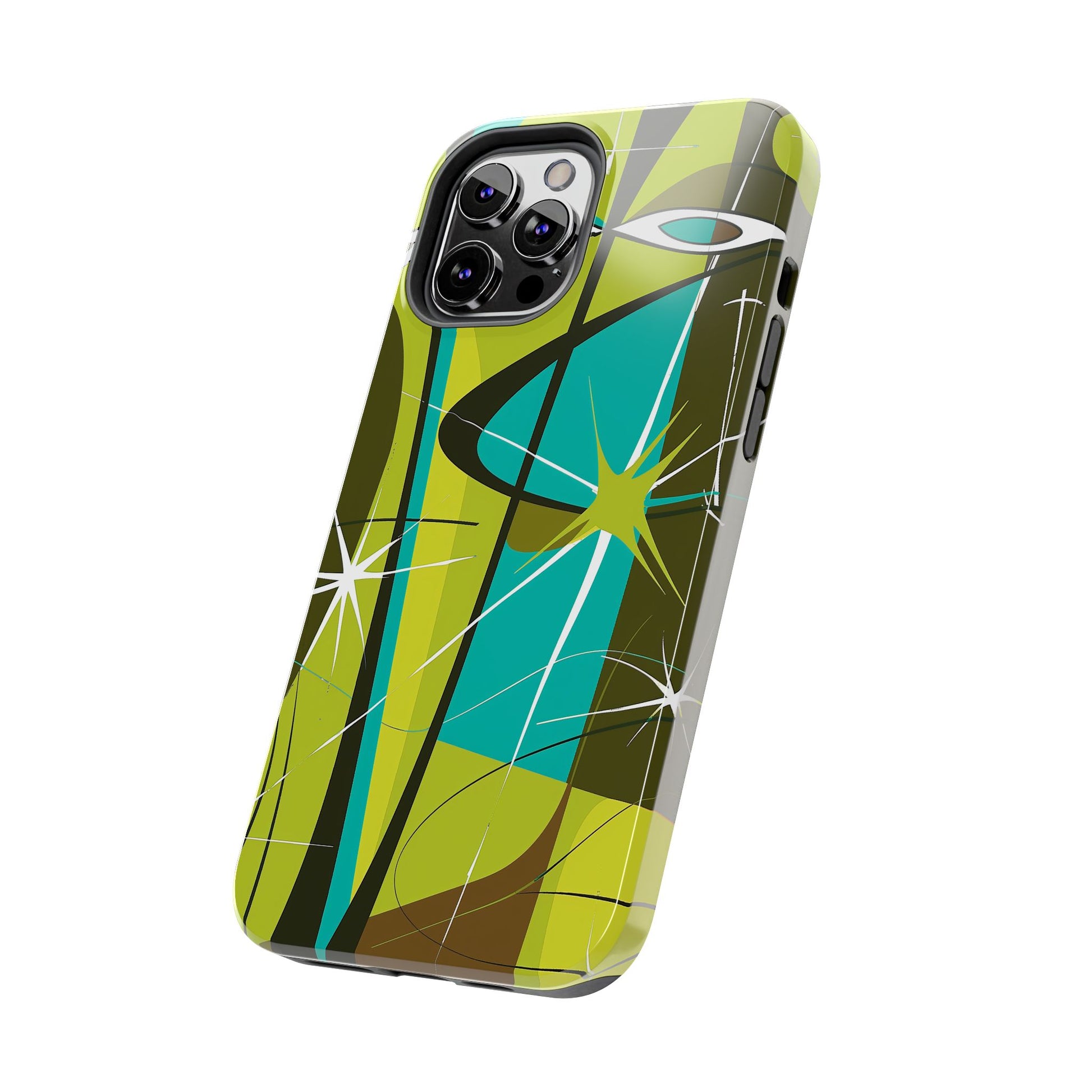 Mid Century Modern Star Design Phone Case, Earth Tone Colors, Retro Style Smartphone Cover, Vintage Phone Case, iPhone 14 Case, Apple iPhone