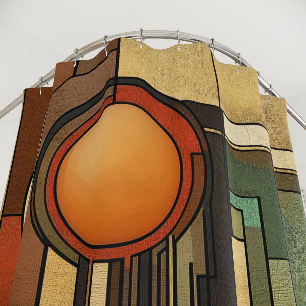 Art Deco Shower Curtain Bathroom Decor Frank Lloyd Wright Inspired Usonian