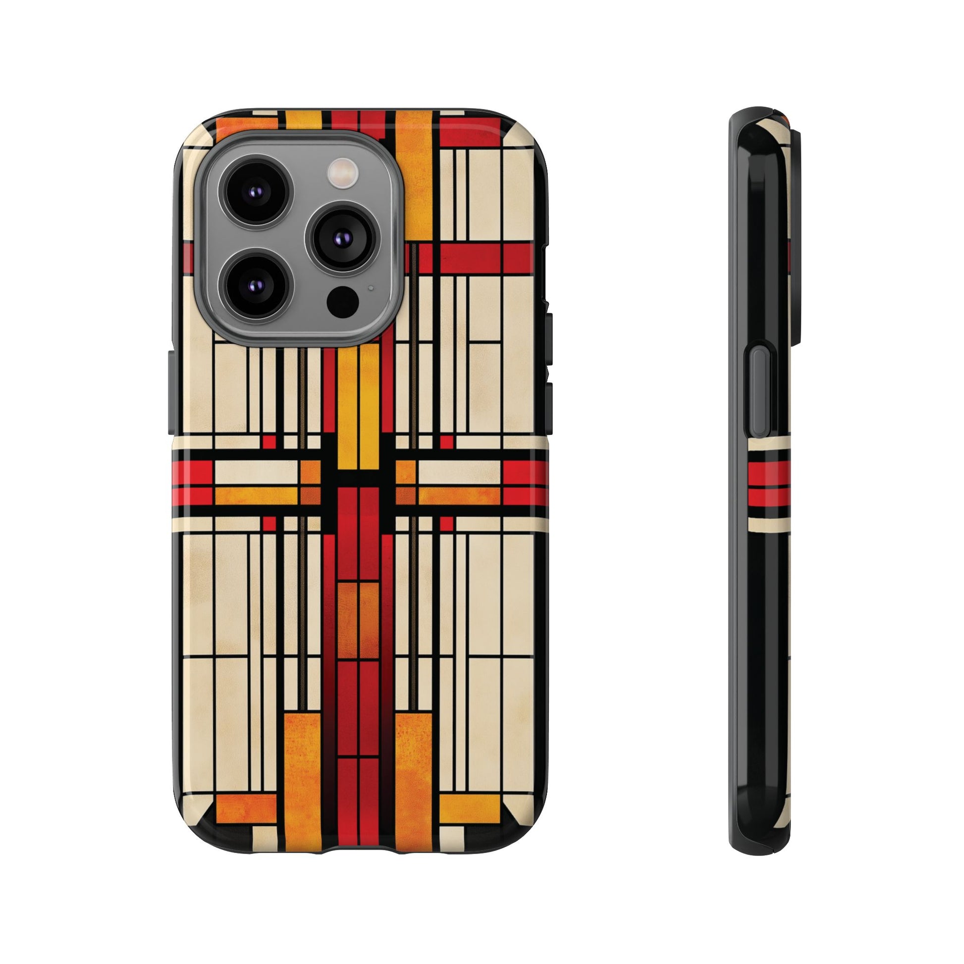 Art Deco Frank Lloyd Wright Stained Glass Southwest Phone Case Geometric Marble Gold 13 14 15 16 iPhone Pro Max Galaxy Pixel