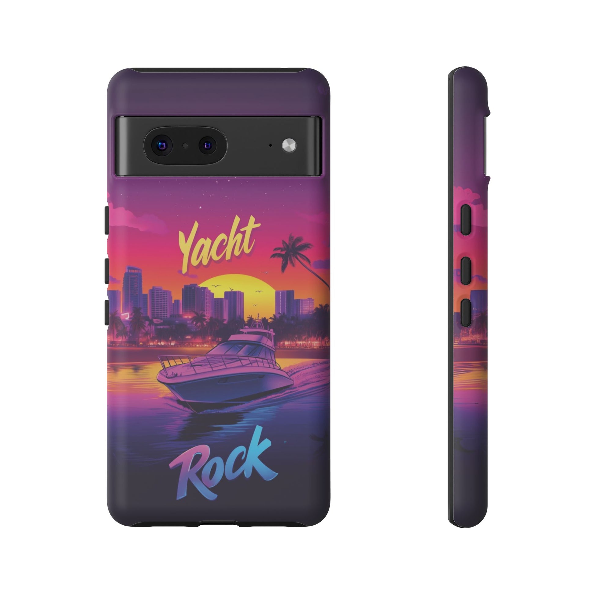 Yacht Rock Custom Phone Case iPhone 13 14 15 16 Pro Max Sunset Cruise Harbor Miami Vice Yacht Rock Gift Boating Captain South Beach Surfing