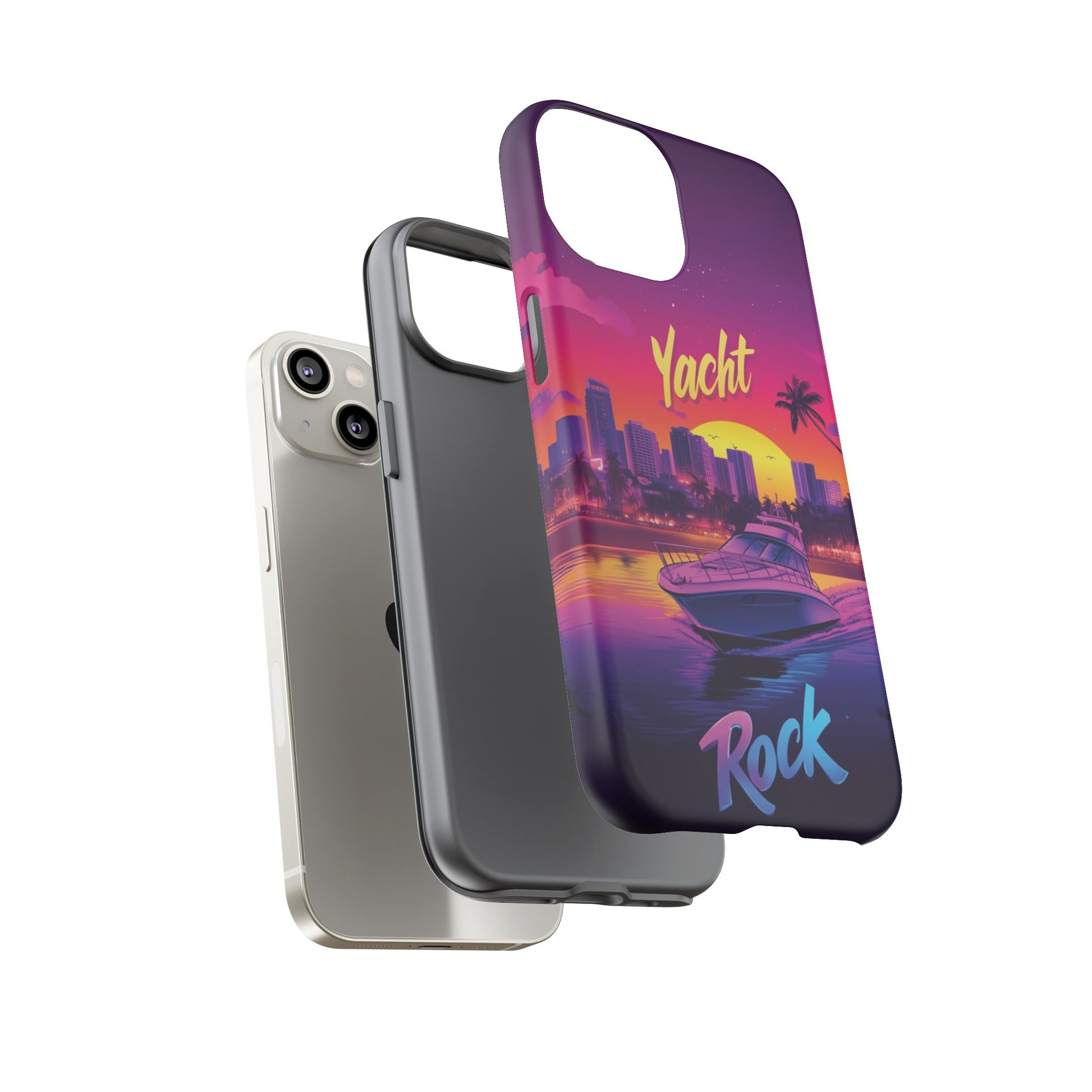 Yacht Rock Custom Phone Case iPhone 13 14 15 16 Pro Max Sunset Cruise Harbor Miami Vice Yacht Rock Gift Boating Captain South Beach Surfing