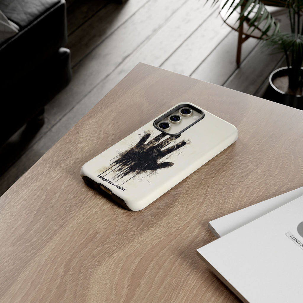 Conspiracy Realist Paranormal Mystery Design X-Files Inspired Ghostly Hand Conspiracy Theory Creepy iPhone 13 14 15 16 Pro Max Galaxy Pixel