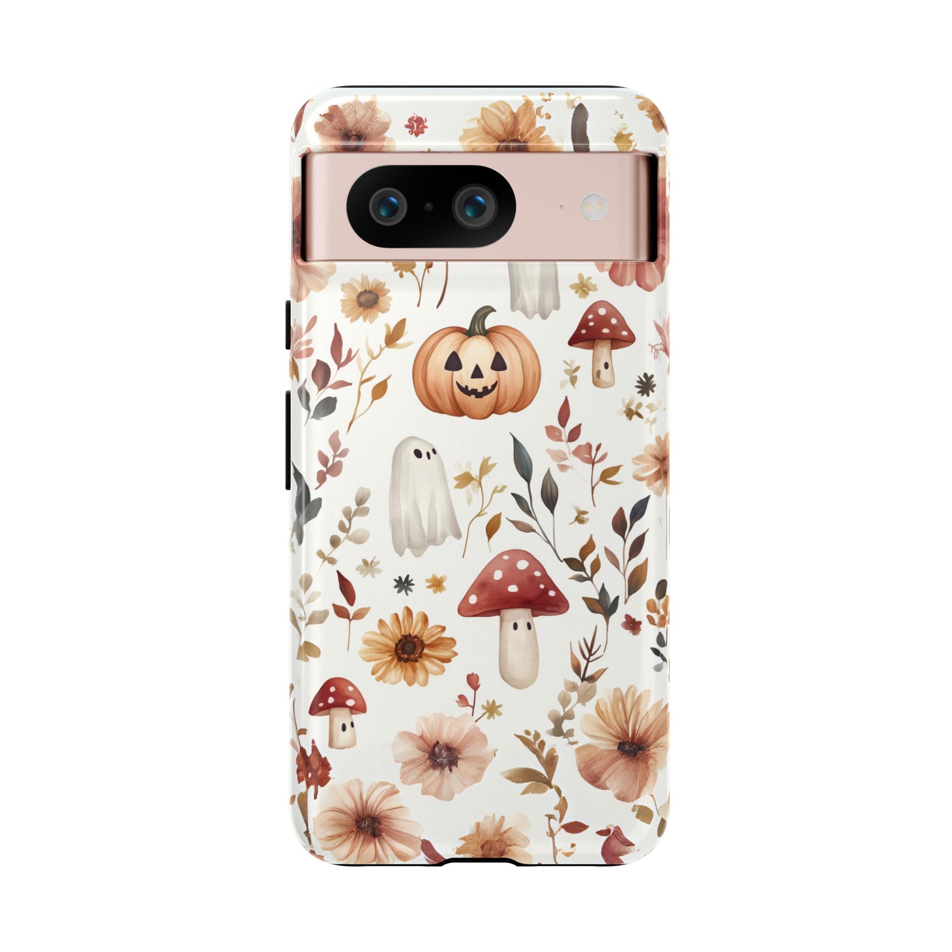 Cottagecore Fall Floral Phone Case for iPhone Samsung Pixel Autumn Pumpkin Tough Case iPhone 16 15 14 13 Pro Max