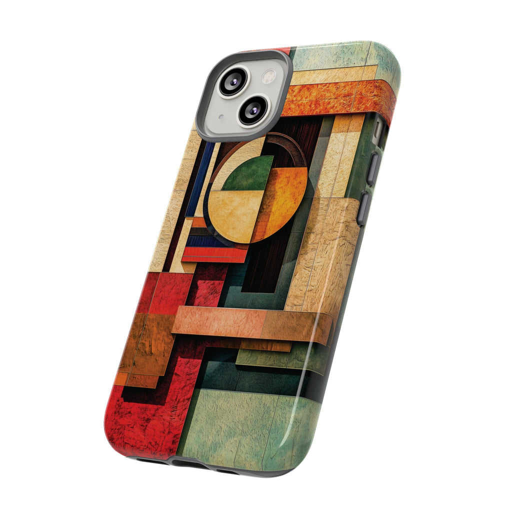 Tan Prairie Style Frank Lloyd Wright Usonian Phone Case Geometric Stained Glass Art Deco Marble Gold 13 14 15 16 iPhone Pro Max Galaxy Pixel