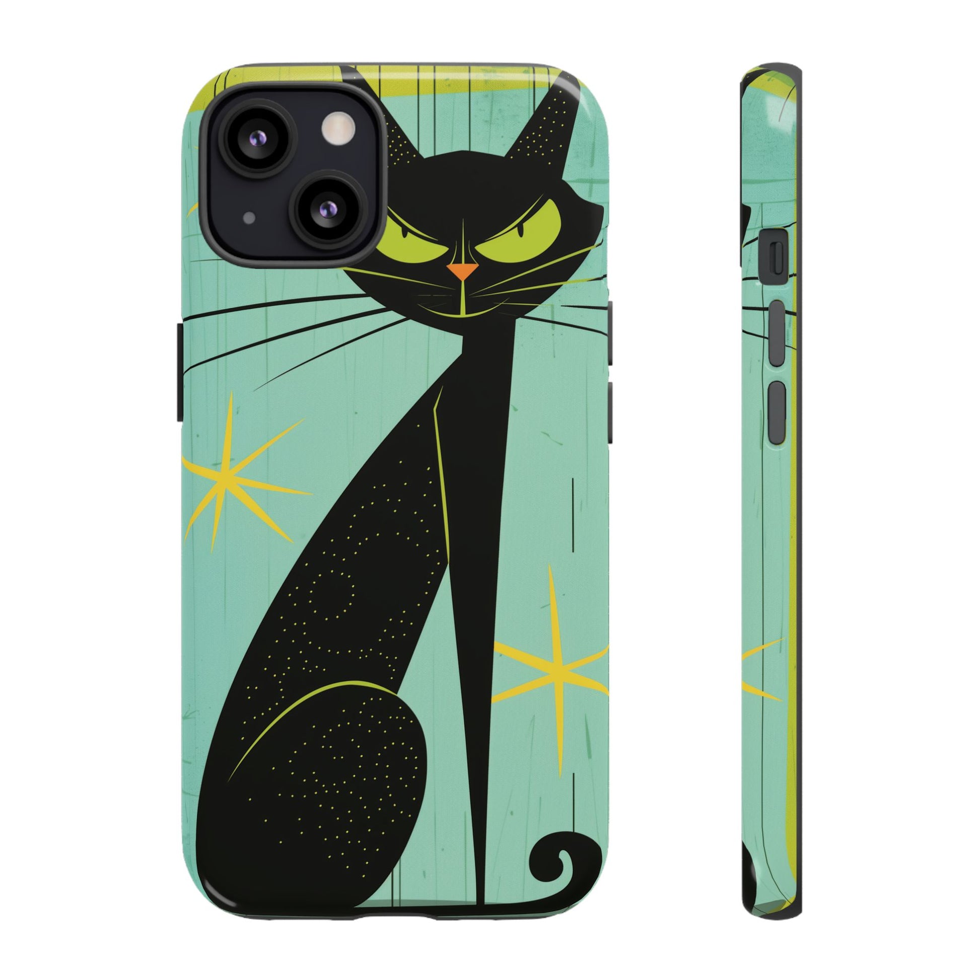 Mid-Century Modern Phone Case, Mid Mod Android Case, Atomic Cats Android Case, Retro Chic Smartphone Cover, Unique Artistic Phone Accessory