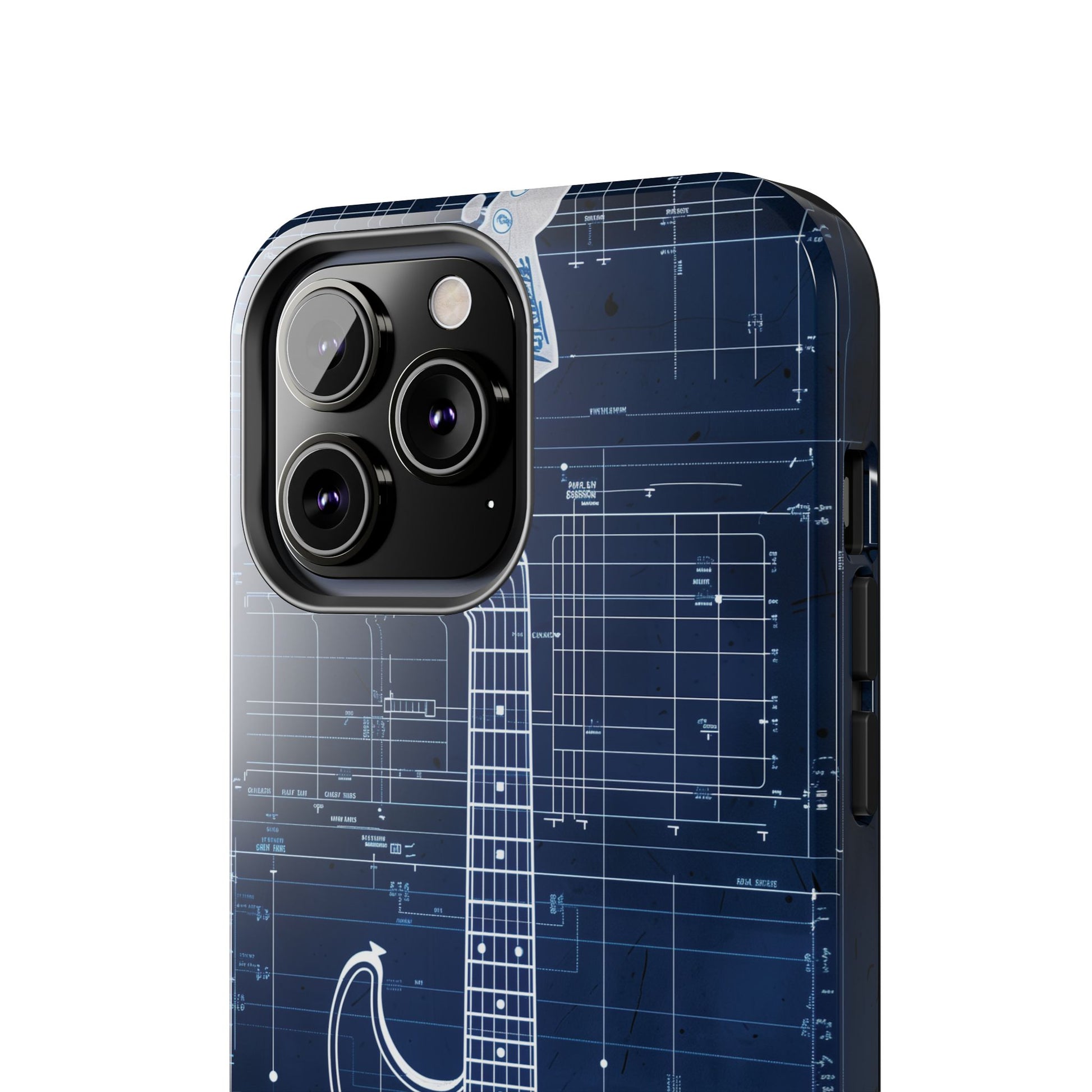 Guitar Phone Case, Guitar Blueprint iPhone Cover, Vintage Guitar Design, Custom iPhone Covers, Rock Music Phone Accessories, Musician Gift