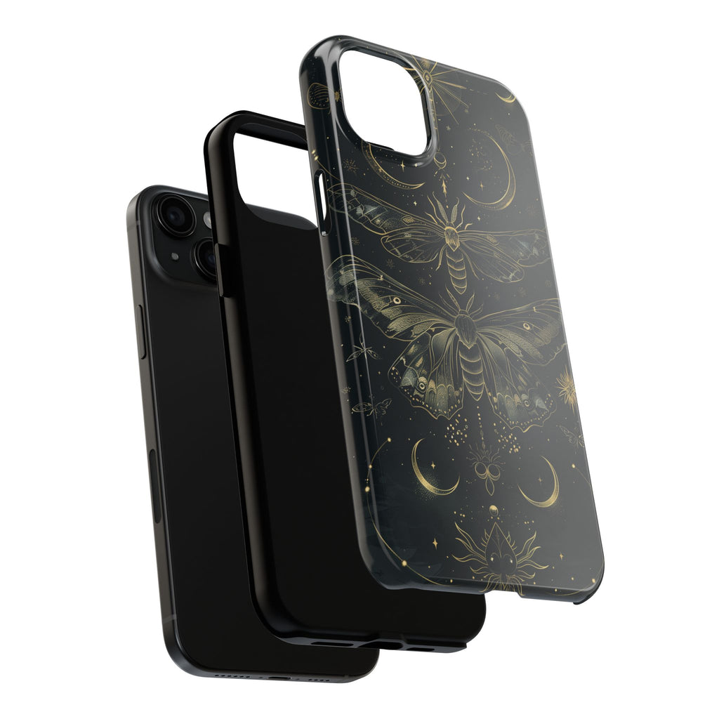 C Dark Academia Mystical Phone Case, Mystical Moth Phone Case, Vintage Magic Witchcraft iPhone Cover, Esoteric Nature Art, iPhone 15 Pro Max