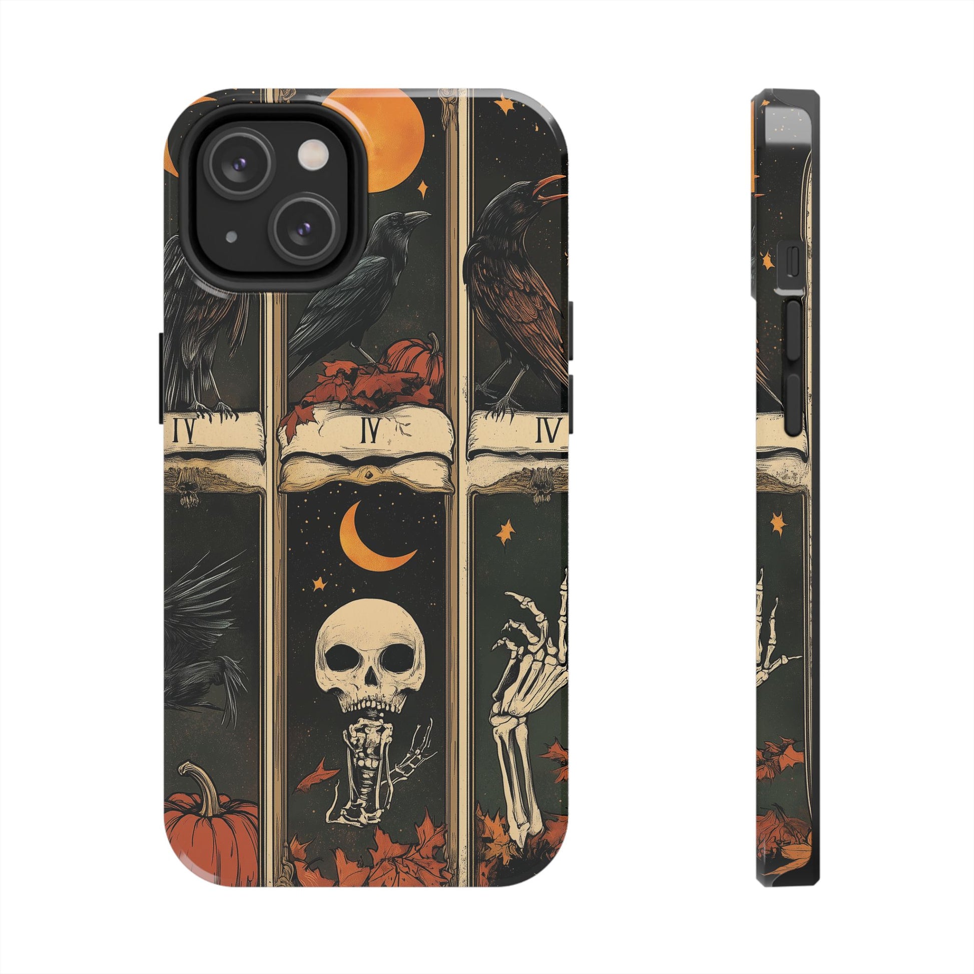 Tarot Card Mystical Phone Case Psychic The Crow Dark Academia Halloween Gothic Phone Case Street iPhone 15 Pro Max Samsung Galaxy A