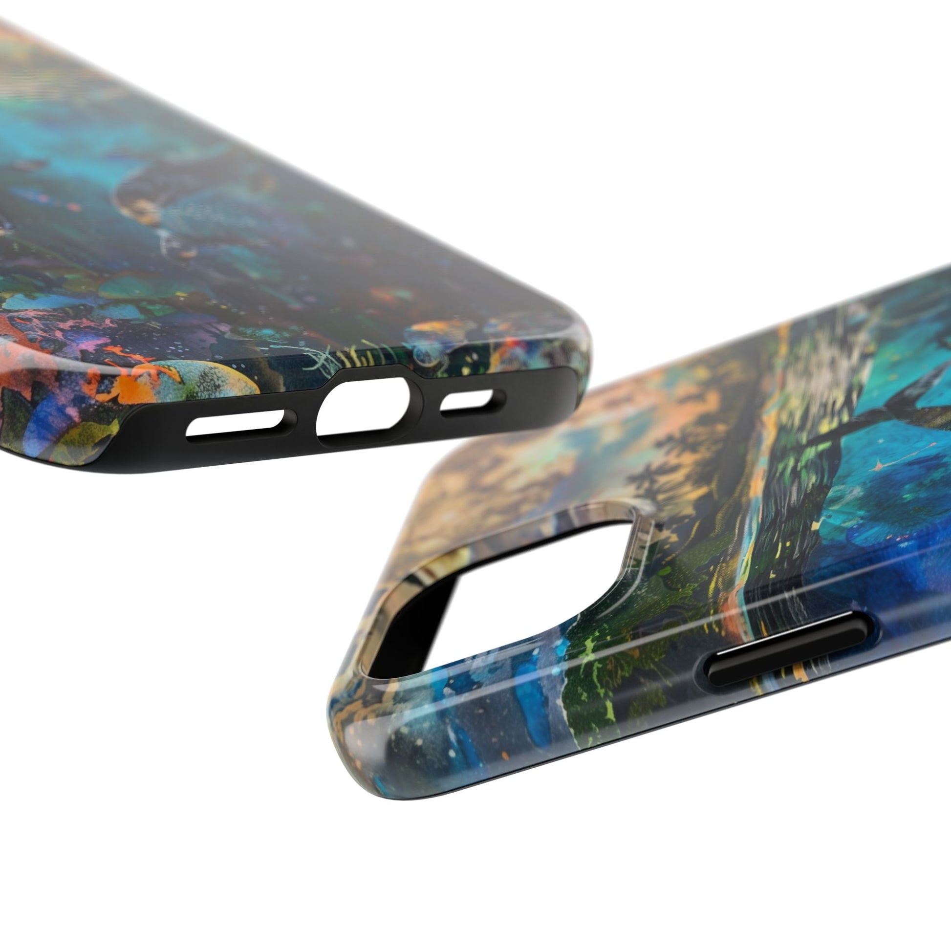 Abstract Moonlit Whales Underwater Phone Case - Durable and Stunning Protective Cover