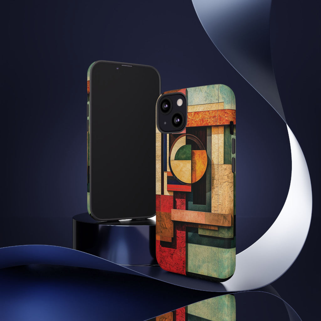 Tan Prairie Style Frank Lloyd Wright Usonian Phone Case Geometric Stained Glass Art Deco Marble Gold 13 14 15 16 iPhone Pro Max Galaxy Pixel