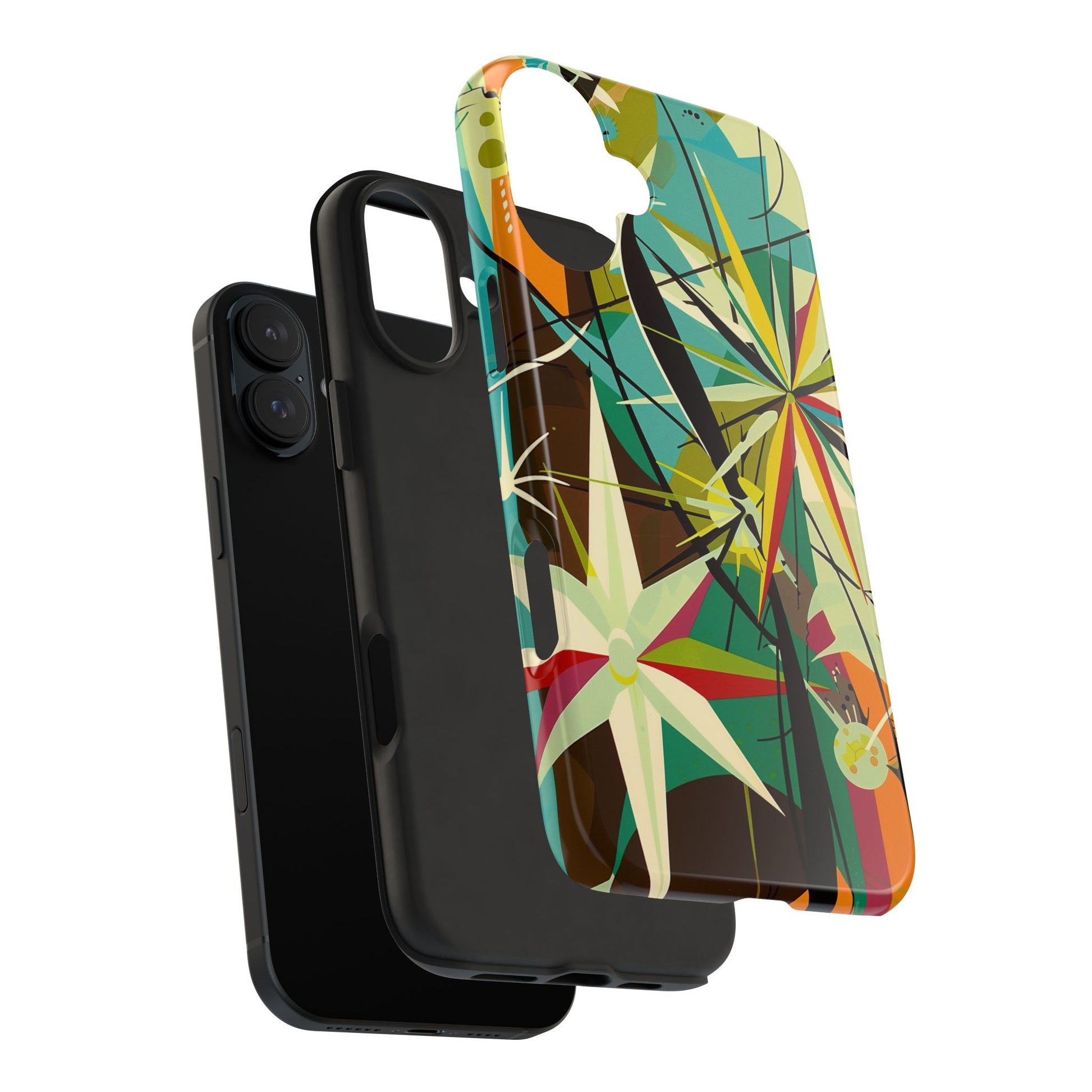 Mid Century Modern Star Design Phone Case, Earth Tone Colors, Retro Style Smartphone Cover, Vintage Phone Case, iPhone 14 Case, Apple iPhone