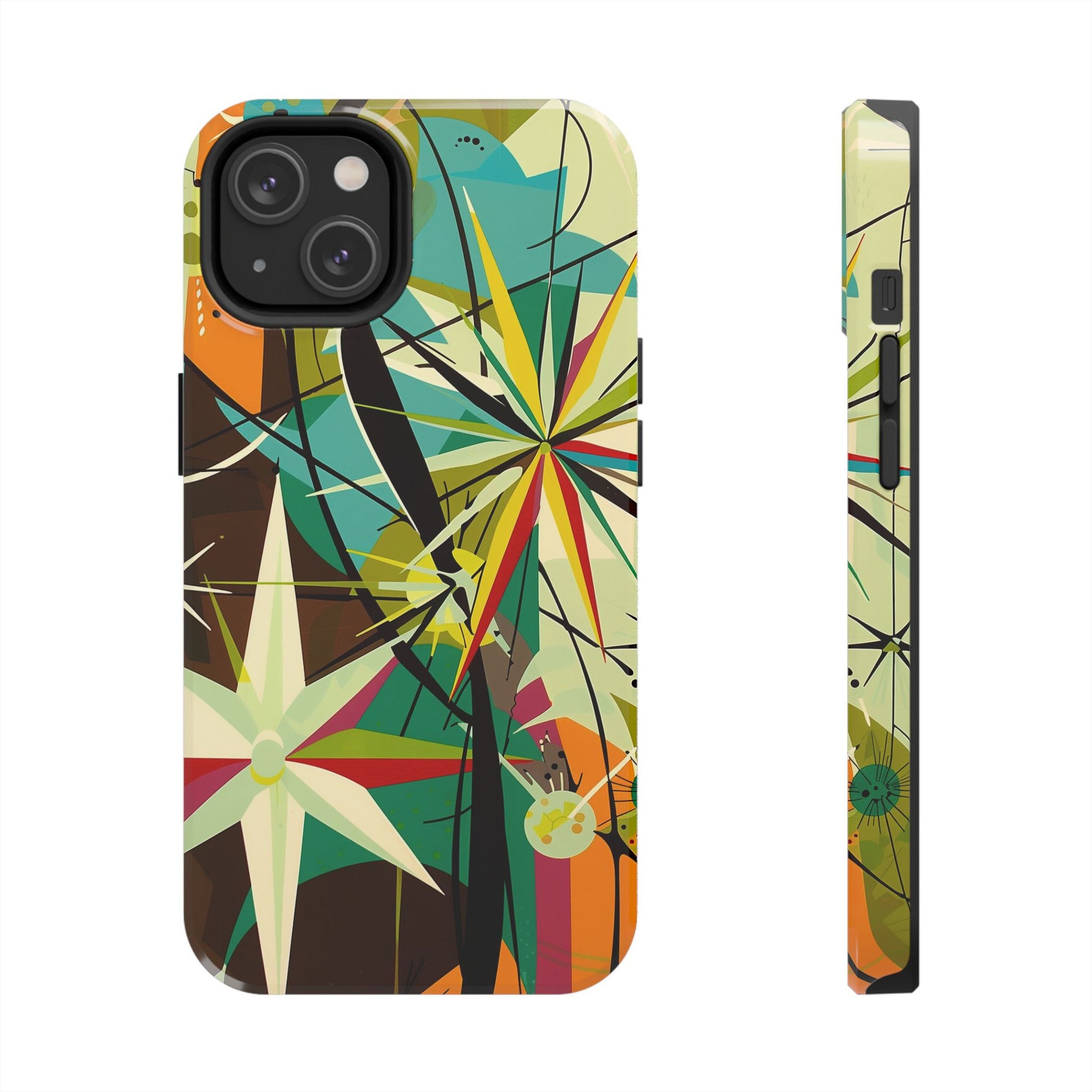 Mid Century Modern Star Design Phone Case, Earth Tone Colors, Retro Style Smartphone Cover, Vintage Phone Case, iPhone 14 Case, Apple iPhone