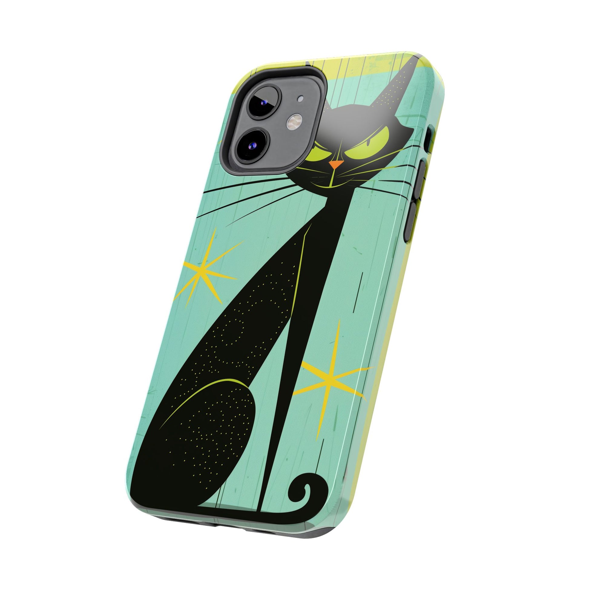 Mid-Century Modern Phone Case, Mid Mod iPhone Case, Atomic Cats iPhone Case, Retro Chic Smartphone Cover, Unique Artistic Phone Accessory
