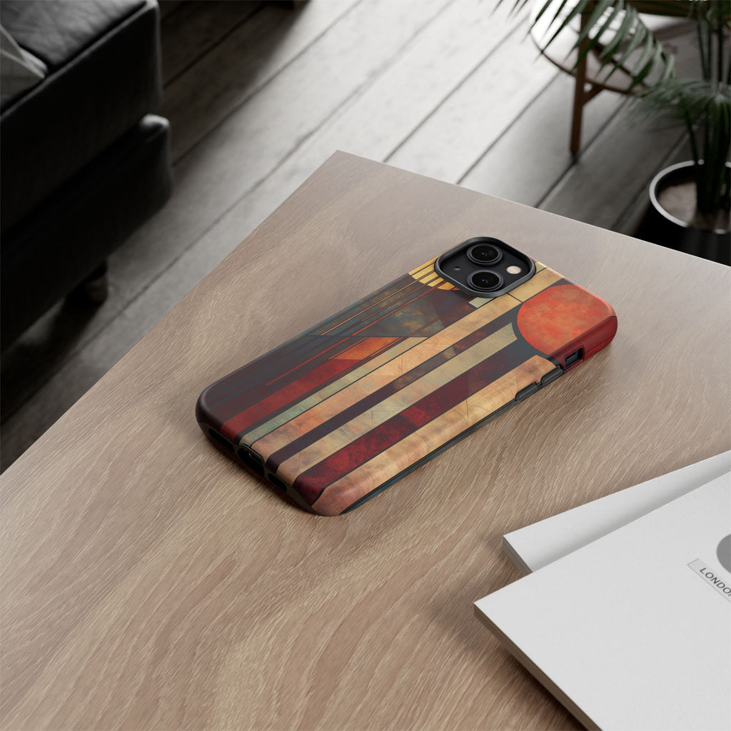 Dark Prairie Frank Lloyd Wright Usonian Phone Case Geometric Stained Glass Art Deco Marble Gold 13 14 15 16 iPhone Pro Max Galaxy Pixel