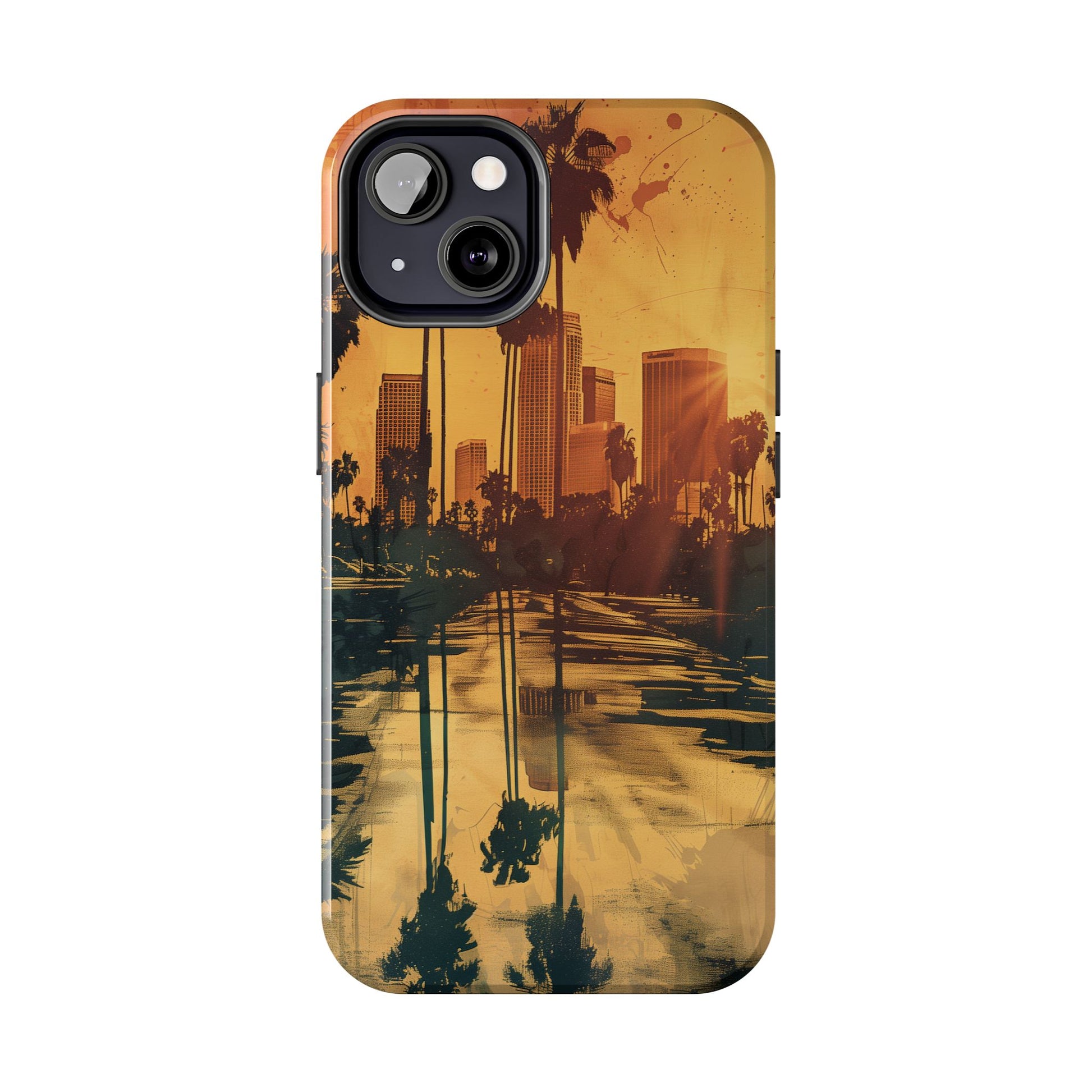 Los Angeles Sunset iPhone Case, Golden Hour Scenic View, Hollywood Hills Sunset Phone Case, Palm Trees Phone Case, iphone 15 pro max case