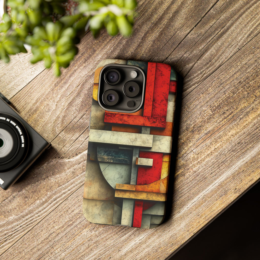 Red Prairie Style Frank Lloyd Wright Usonian Phone Case Geometric Stained Glass Art Deco Marble Gold 13 14 15 16 iPhone Pro Max Galaxy Pixel