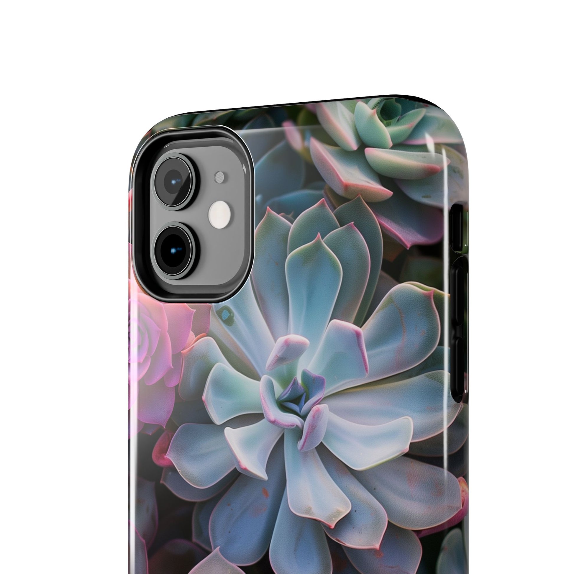 Pastel Succulent Flower Design Durable Phone Case - Tough Protection for iPhones