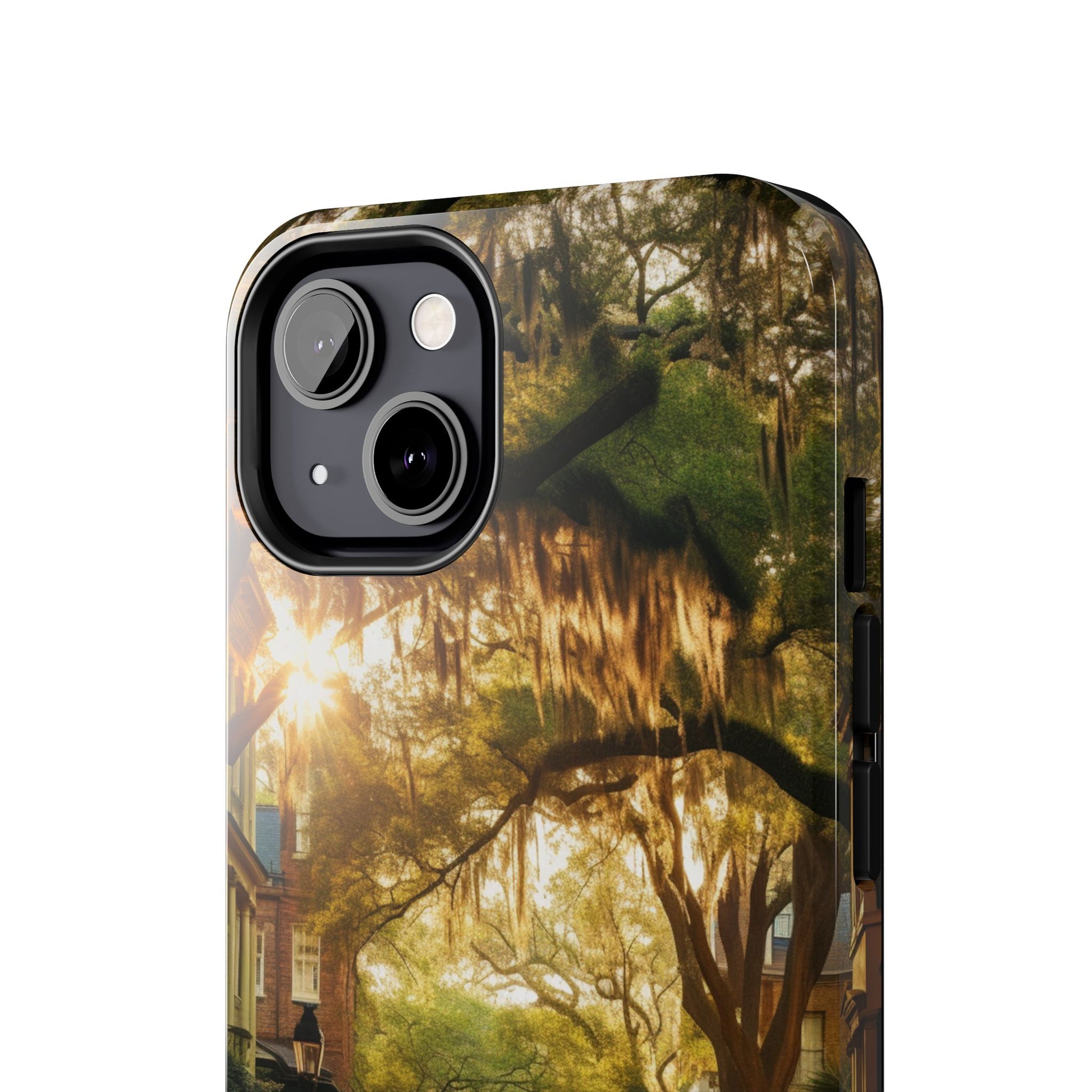 Historic Savannah Georgia Street Scene Phone Case - Unique Protective Cover for iPhone Models, Perfect Souvenir or Gift