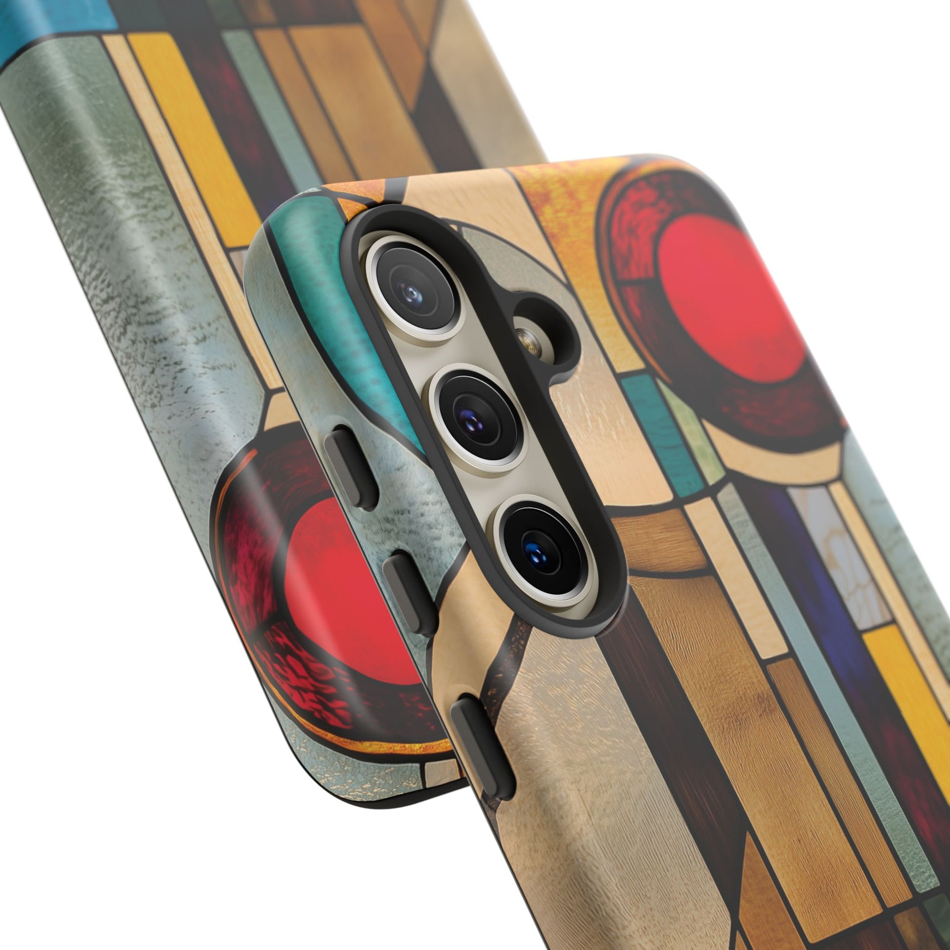 Stained Art Deco Glass Phone Case Frank Lloyd Wright Cottage Core Usonian Prairie Style Geometric Stylish  iPhone 14 15 16 Pro