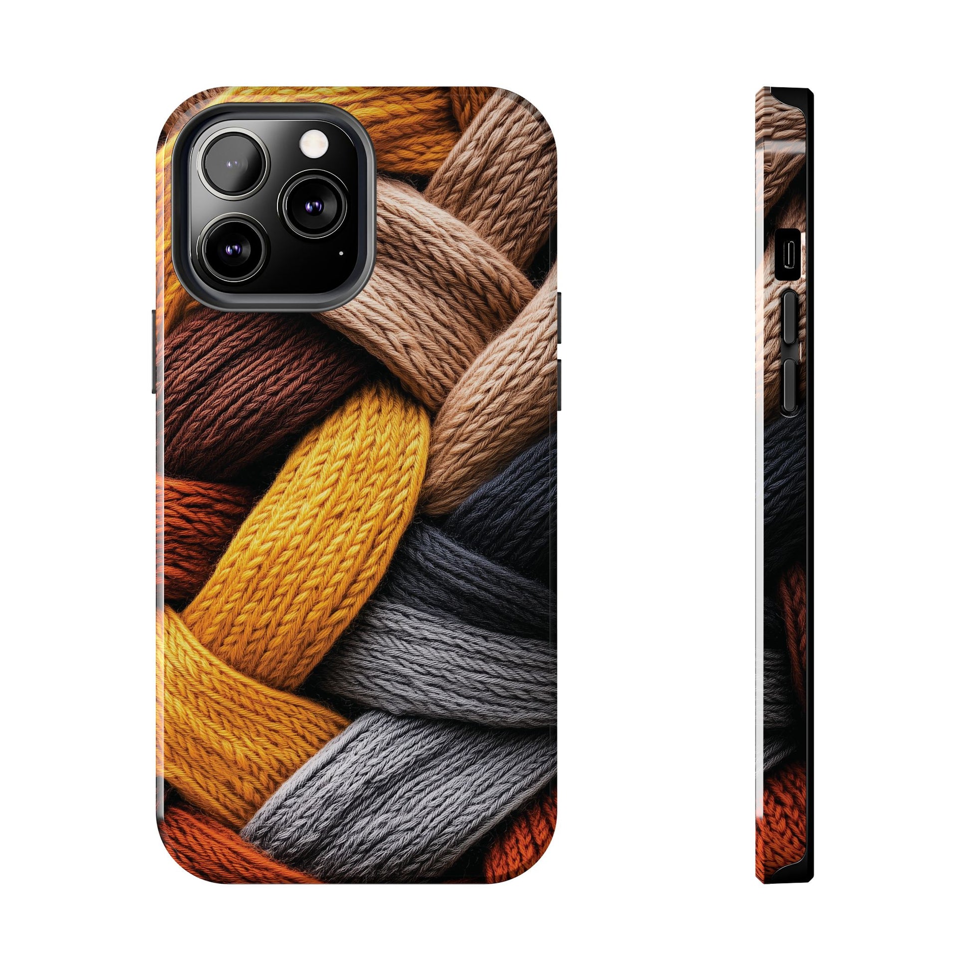 Cozy Boho Fall Knit Sweater Cottagecore Phone Case Boho Embroidered Fall Colors Phone Cover for iPhone 13 14 15 Pro, Samsung Galaxy S22 S23