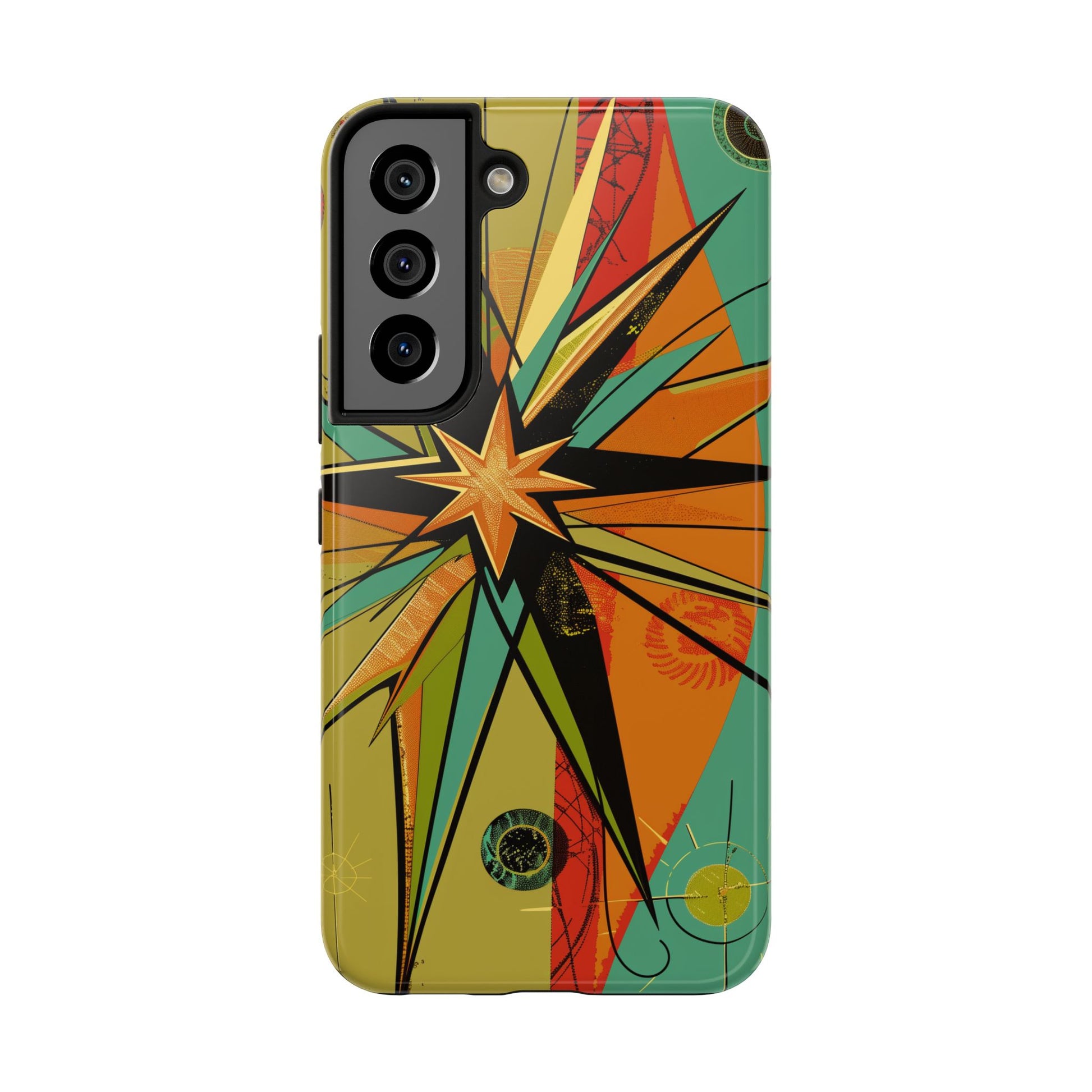 Mid Century Modern Star Design Phone Case, Earth Tone Colors, Retro Style Smartphone Cover, Vintage Phone Case, iPhone 14 Case, Apple iPhone