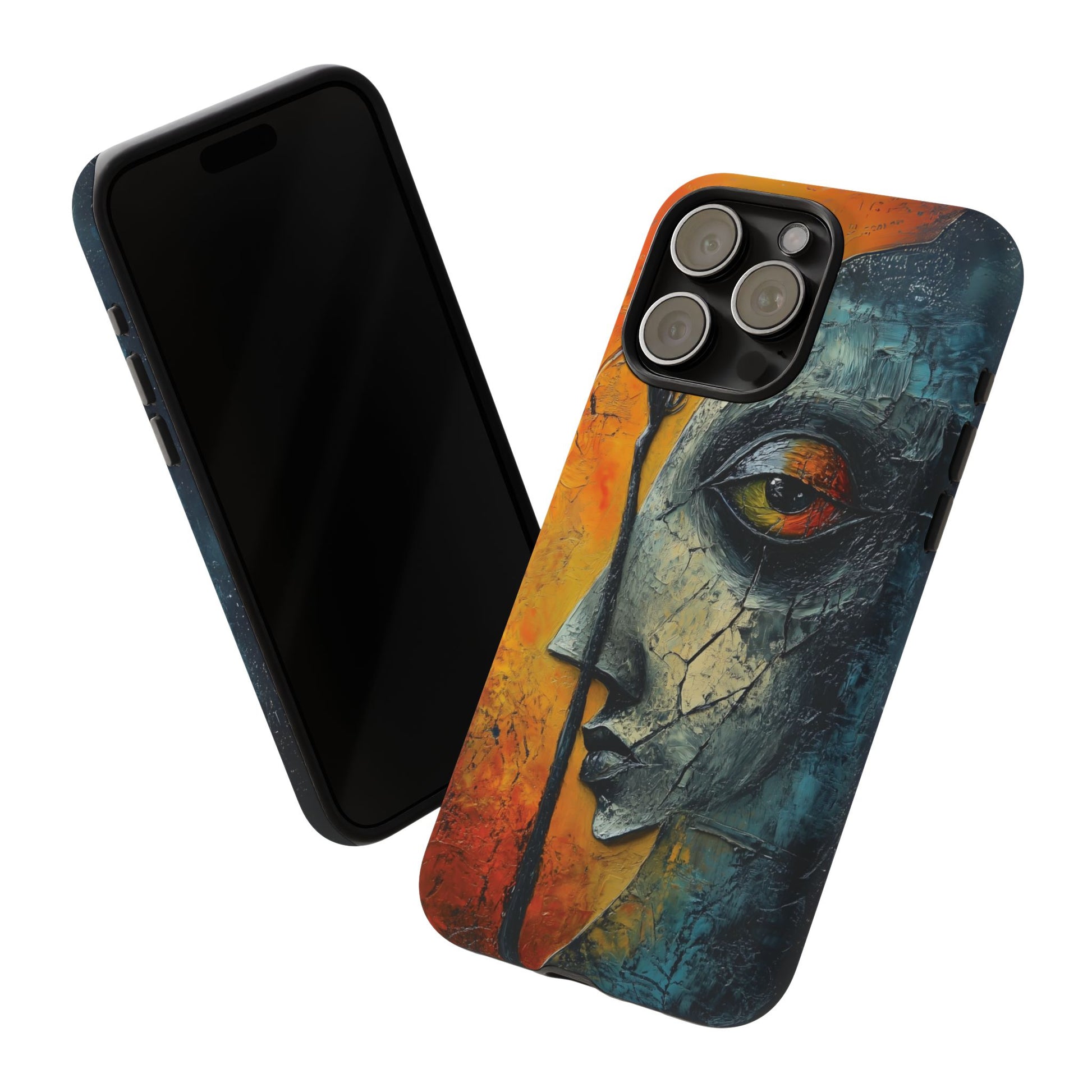 Surrealist Art Phone Case Salvador Dali Style Face Tough Case Unique Artistic 3D Textured Look Surrealism Gift Art iPhone 13 14 15 16