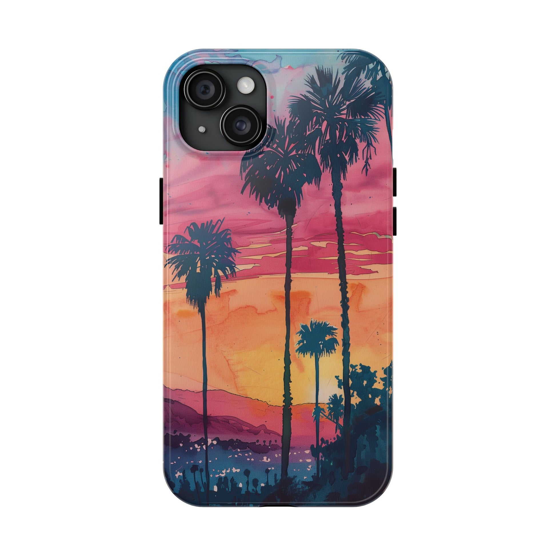 Los Angeles Sunset iPhone Case, Golden Hour Scenic View, Hollywood Hills Sunset Phone Case, Palm Trees Phone Case, iphone 15 pro max case