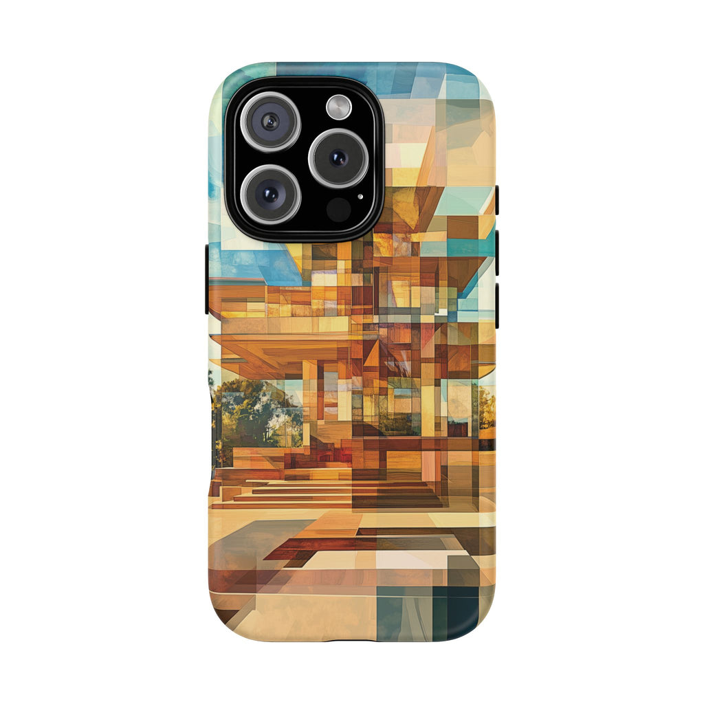 Frank Lloyd Wright Inspired Prairie Usonian Phone Case Geometric Stained Glass Art Deco Marble Gold 13 14 15 16 iPhone Pro Max Galaxy Pixel