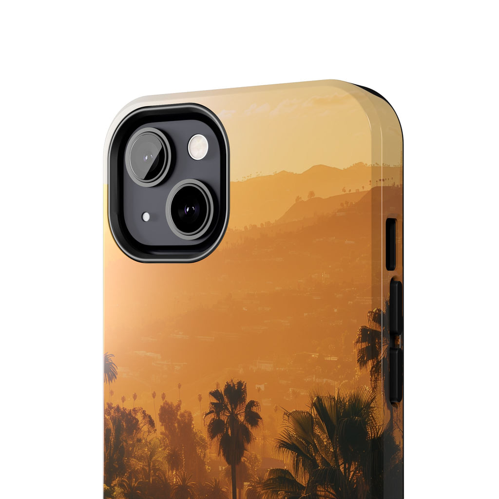 Los Angeles Sunset iPhone Case, Golden Hour Scenic View, Hollywood Hills Sunset Phone Case, Palm Trees Phone Case, iphone 15 pro max case