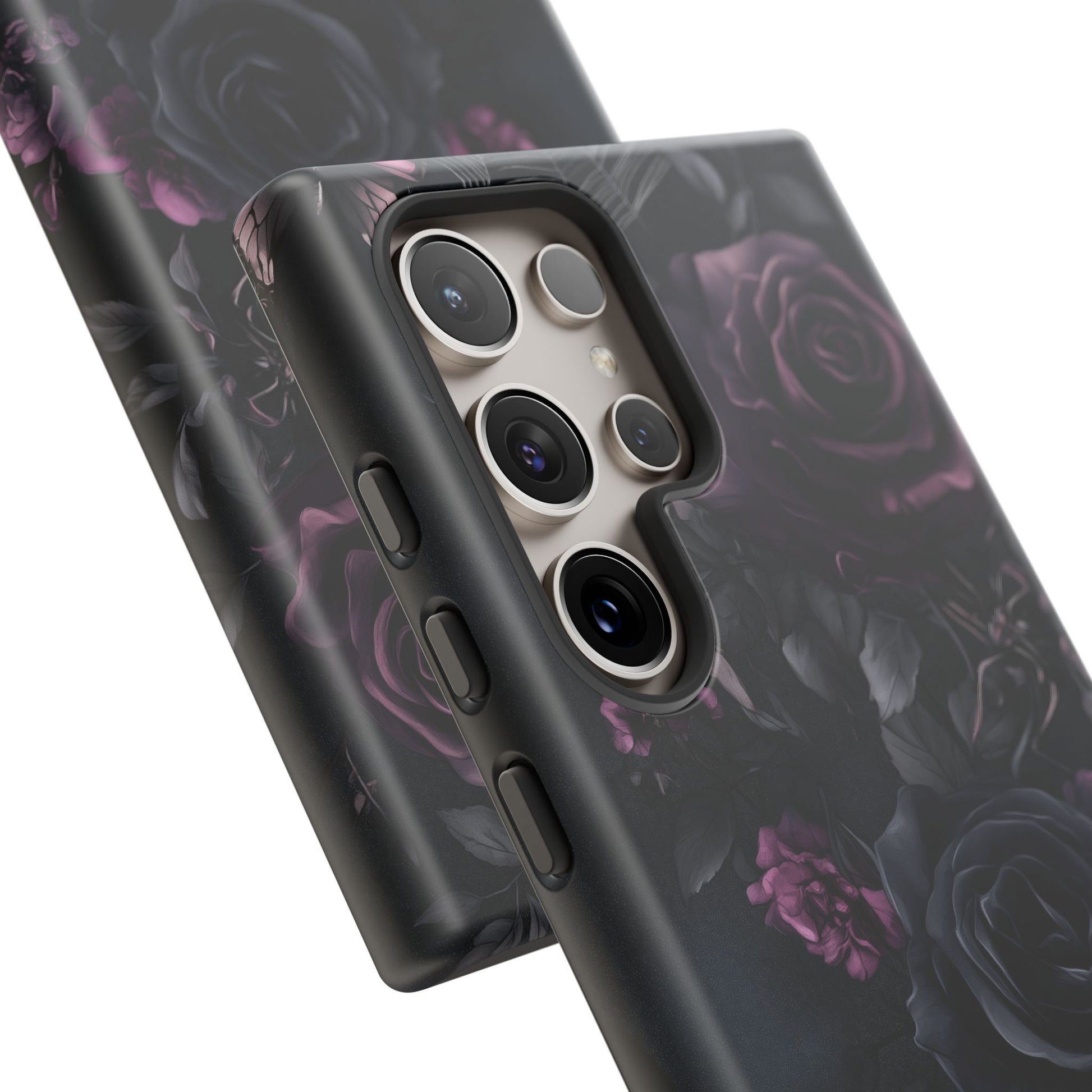 Gothic Floral Phone Case Dark Academia Black Roses Spider Webs Butterflies Witchcraft Night Sky iPhone 13 14 15 16 Pro Max Galaxy Pixel