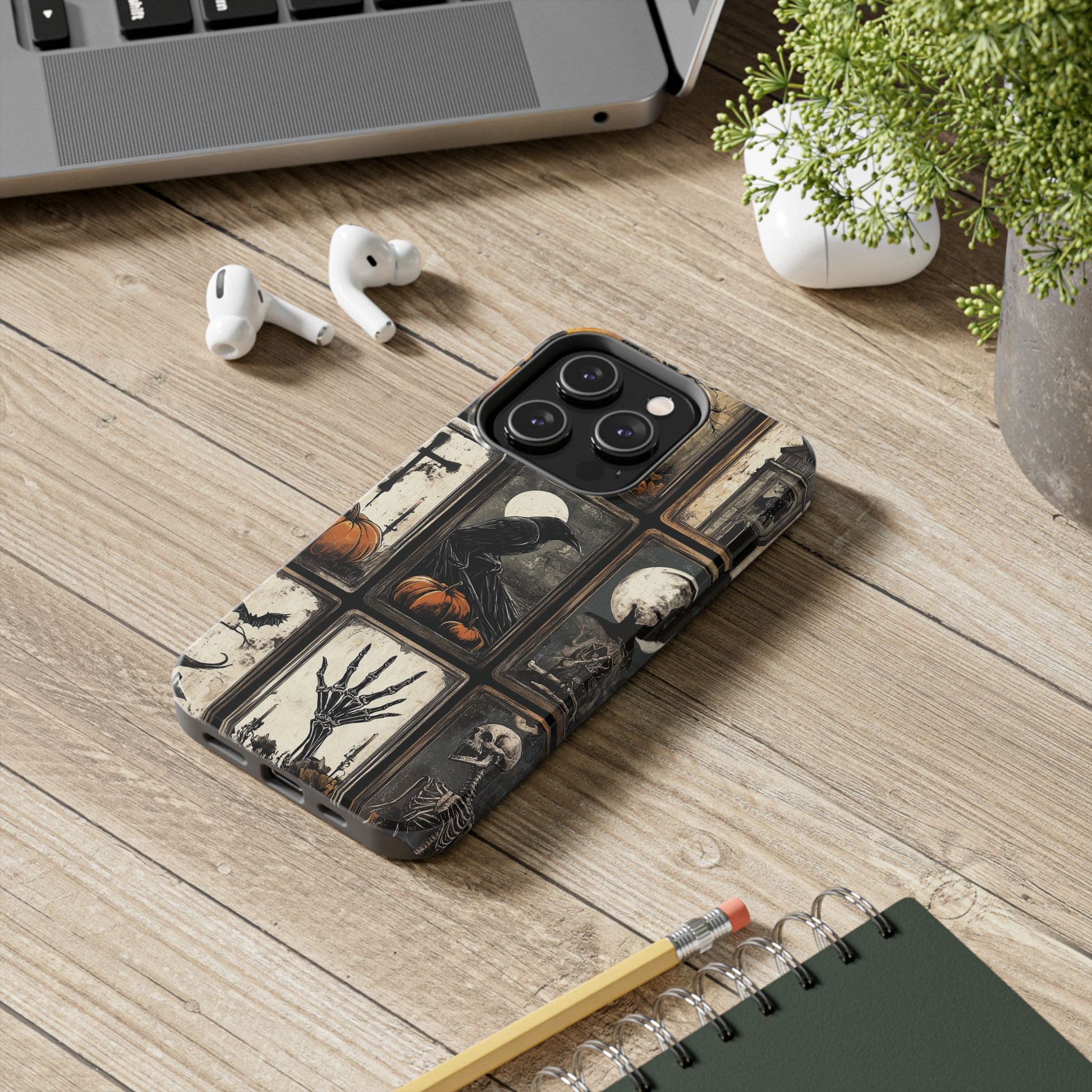 The CrowTarot Card Mystical Phone Case Psychic Dark Academia Halloween Gothic Phone Case Street iPhone 15 Pro Max Samsung Galaxy