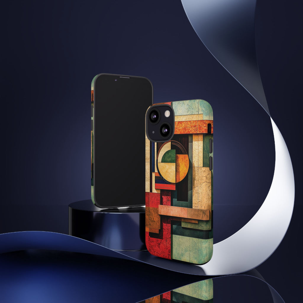 Tan Prairie Style Frank Lloyd Wright Usonian Phone Case Geometric Stained Glass Art Deco Marble Gold 13 14 15 16 iPhone Pro Max Galaxy Pixel