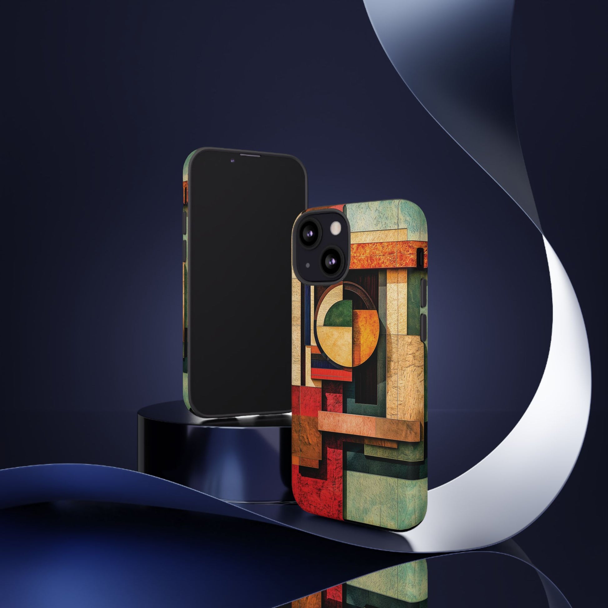 Tan Prairie Style Frank Lloyd Wright Usonian Phone Case Geometric Stained Glass Art Deco Marble Gold 13 14 15 16 iPhone Pro Max Galaxy Pixel