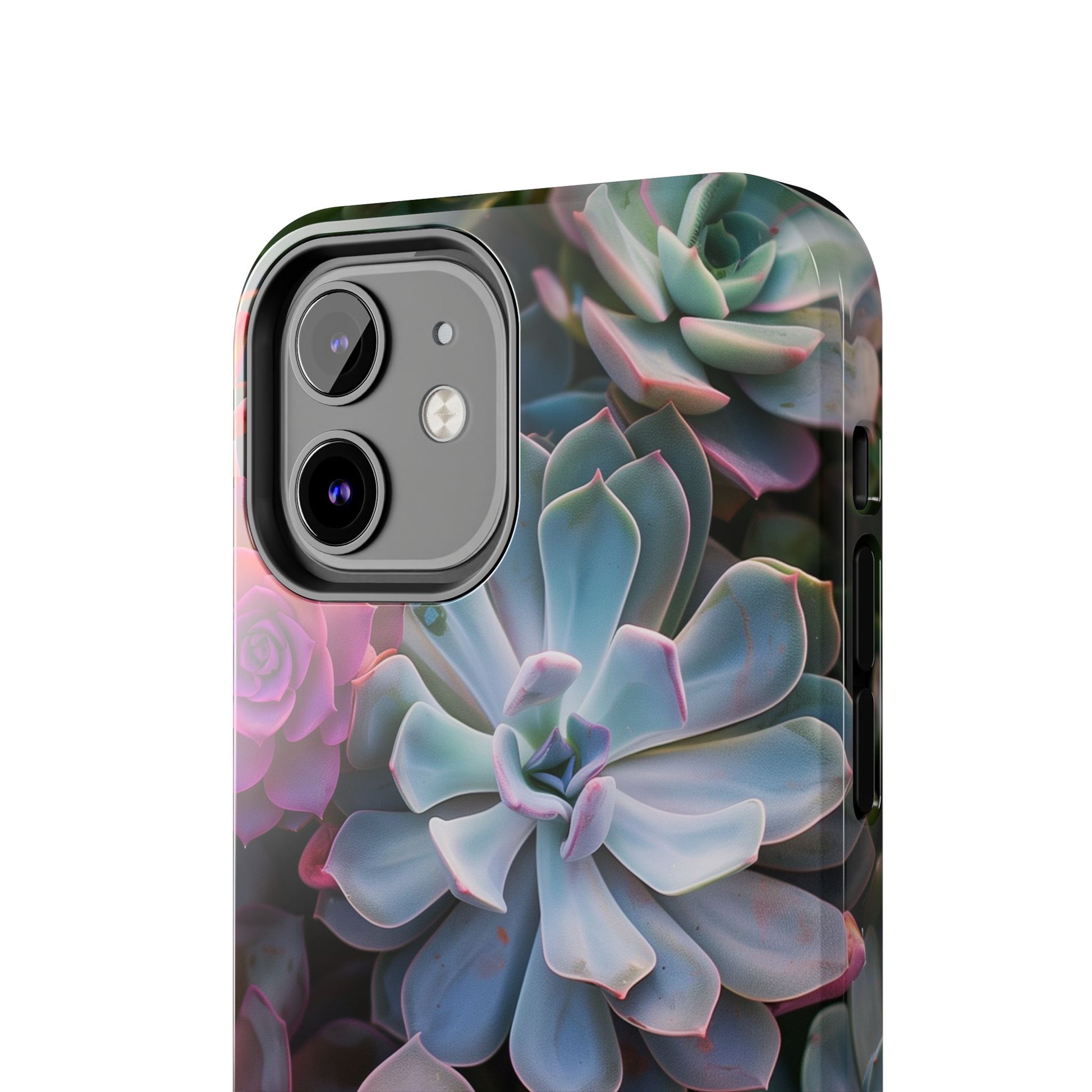 Pastel Succulent Flower Design Durable Phone Case - Tough Protection for iPhones