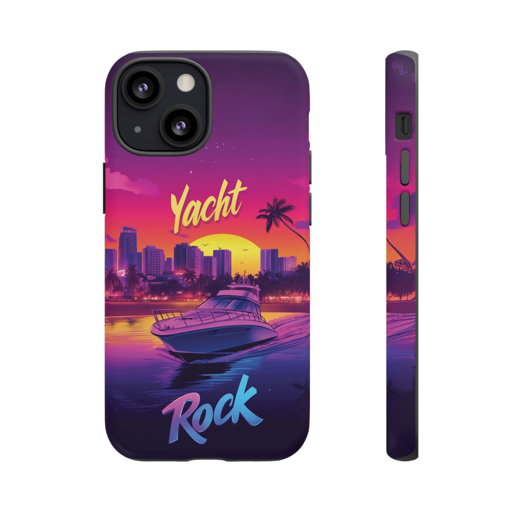 Yacht Rock Custom Phone Case iPhone 13 14 15 16 Pro Max Sunset Cruise Harbor Miami Vice Yacht Rock Gift Boating Captain South Beach Surfing