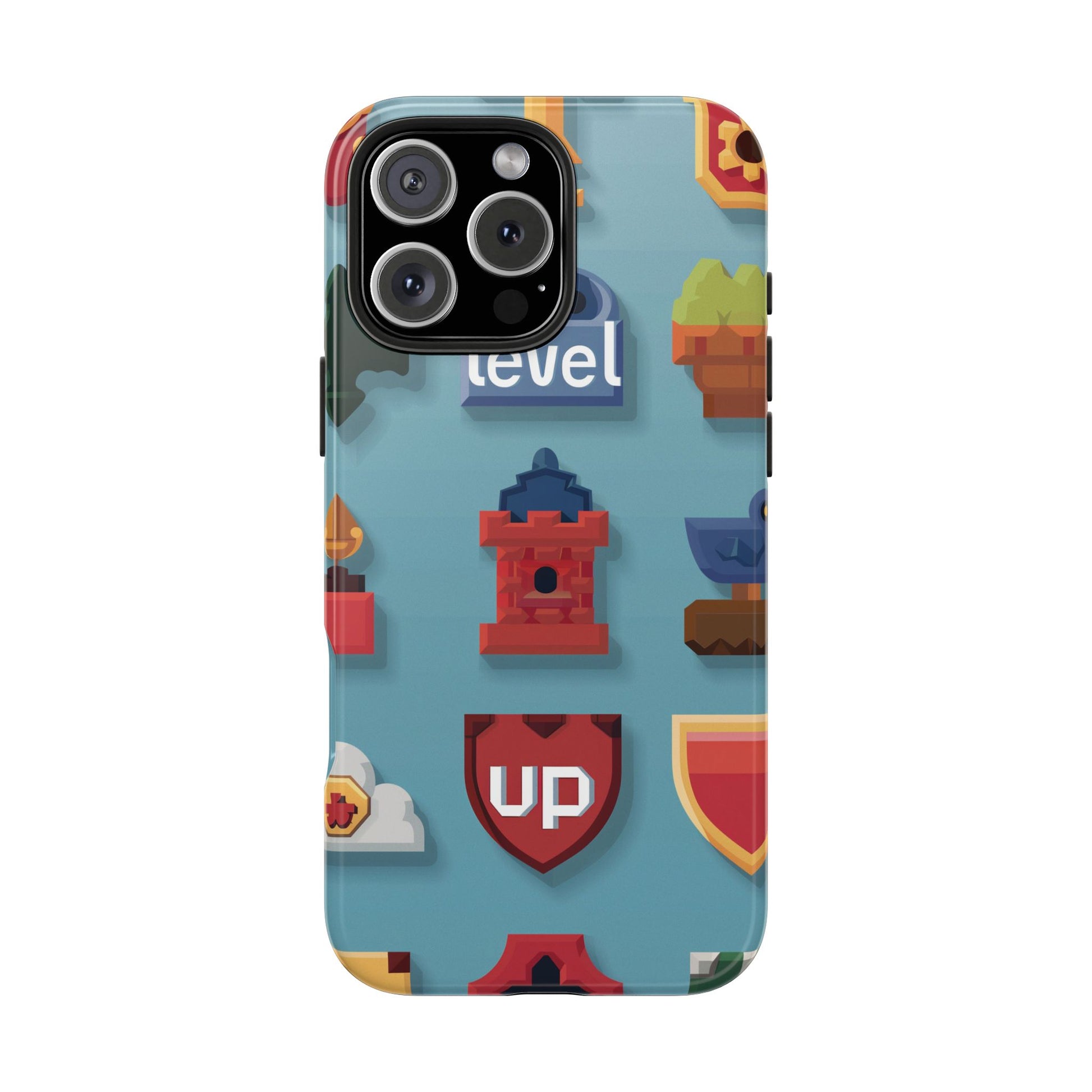 Pixel Art Video Game Level Up Phone Case, Retro Gaming Design, Geeky Gamer Phone Cover, Unique Video Game Art Accessories
