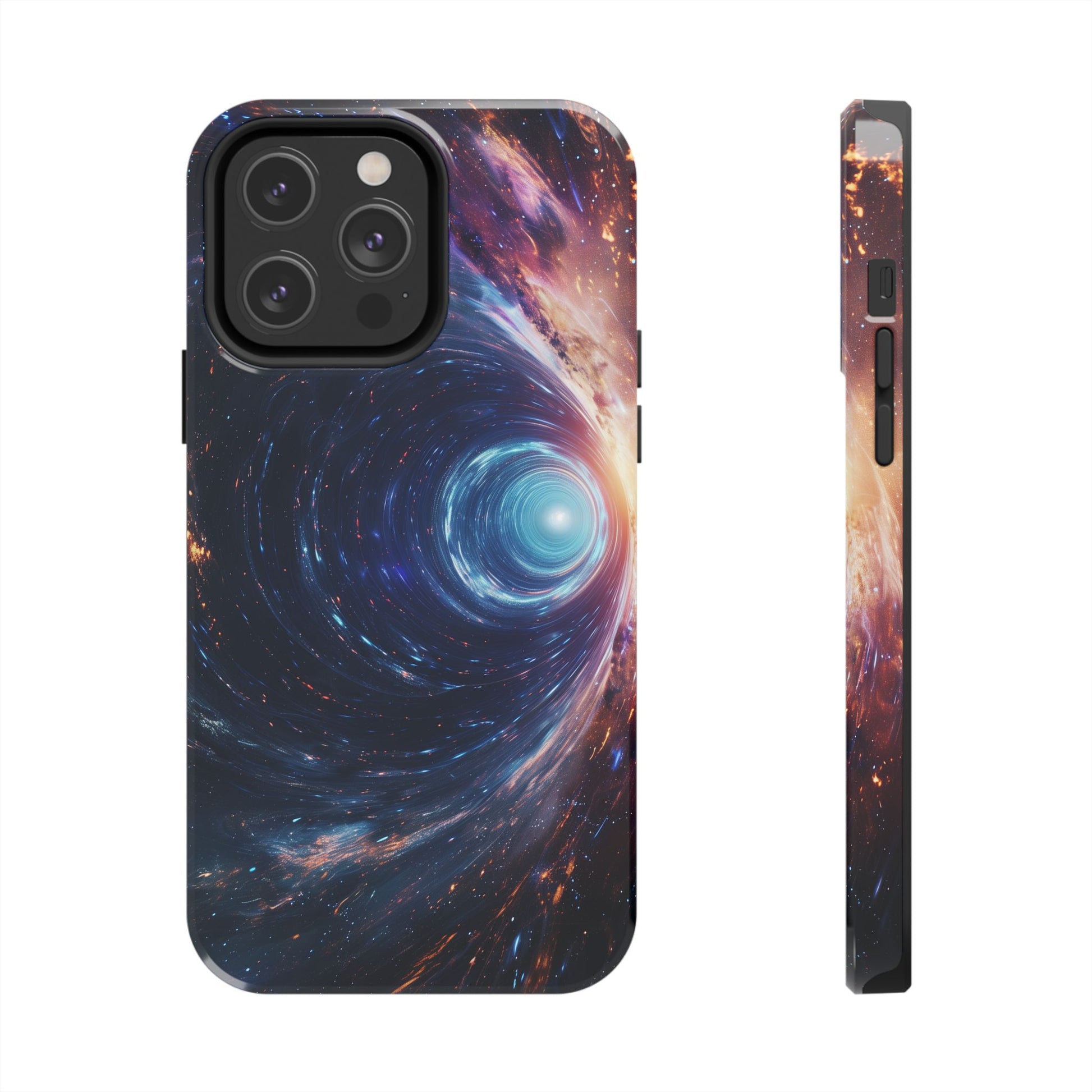 Geeky iPhone Case - Space Geek Case - Space Wormholes Phone Case - Cosmic Galaxy Cover with Futuristic Wormhole Design - Sci-Fi iphone Case