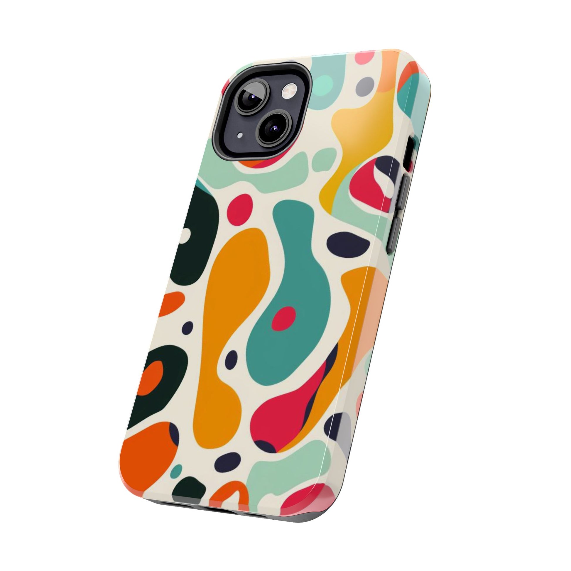Mid Mod Fun Spots - Colorful Mid Mod Design Durable Phone Case - Vibrant and Stylish iPhone Tough Cover - Fun Retro Protection Accessory