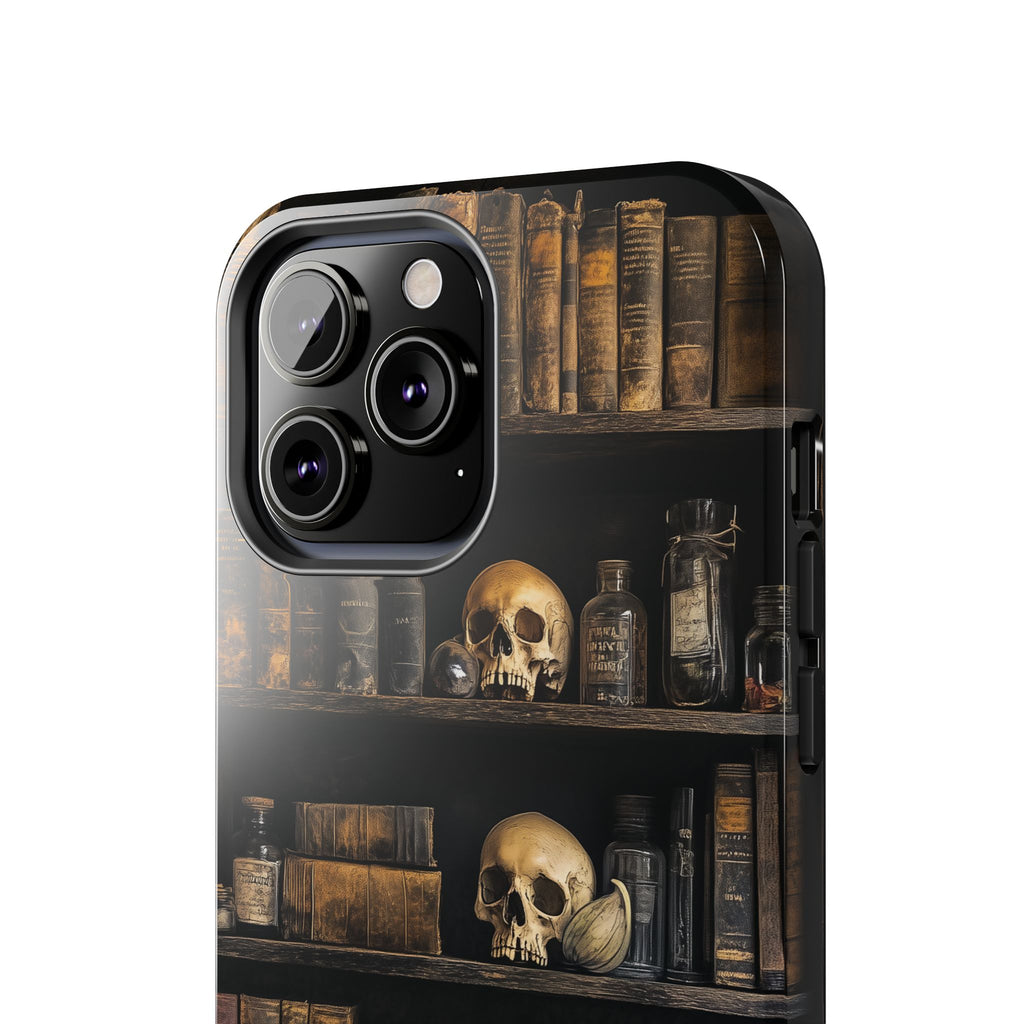 Goth Gothic Apothecary Bookcase Skulls Dark Academia floral Black Halloween Pumpkins Samsung Galaxy Apple iPhone 15 Pro Max Case  S24 S23 D