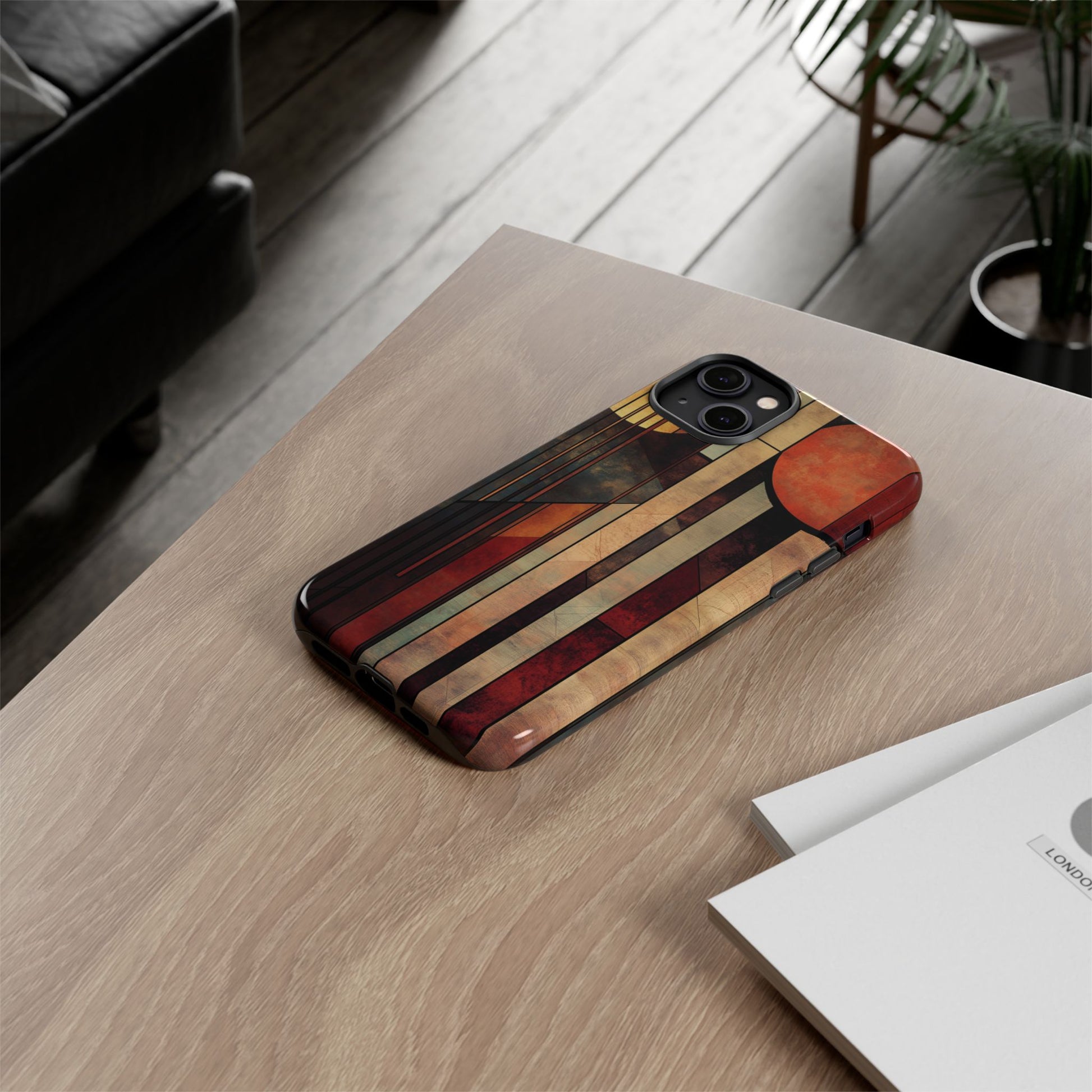 Dark Prairie Frank Lloyd Wright Usonian Phone Case Geometric Stained Glass Art Deco Marble Gold 13 14 15 16 iPhone Pro Max Galaxy Pixel