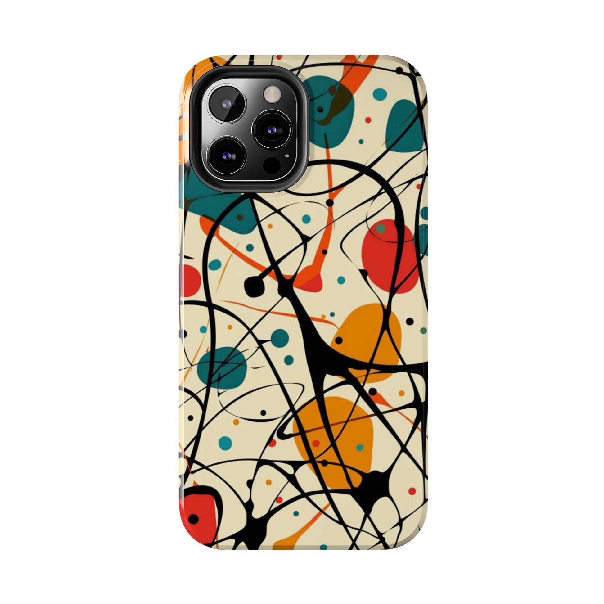 Mid Mod Phone Case,  Colorful Mid Mod Design Durable Phone Case, Vibrant and Stylish iPhone Tough Cover, iphone 15 case, iphone 14 pro max