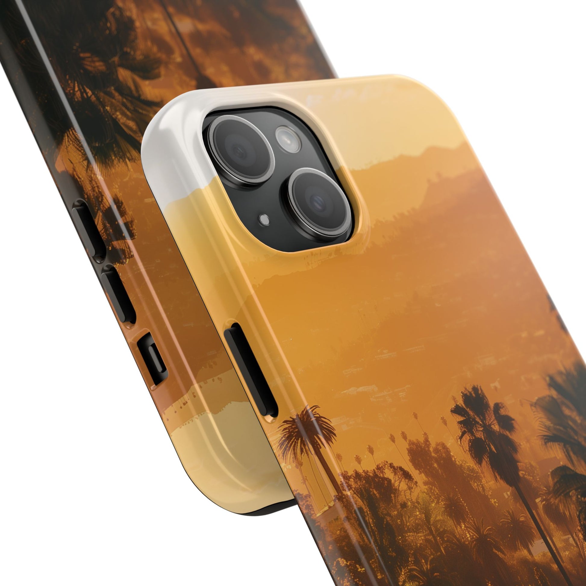 Los Angeles Sunset iPhone Case, Golden Hour Scenic View, Hollywood Hills Sunset Phone Case, Palm Trees Phone Case, iphone 15 pro max case