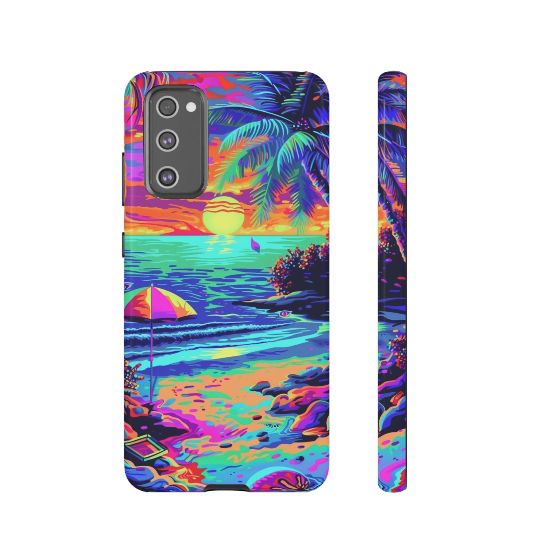 Beach Bliss: Durable Android Phone Case with Lisa Frank Style